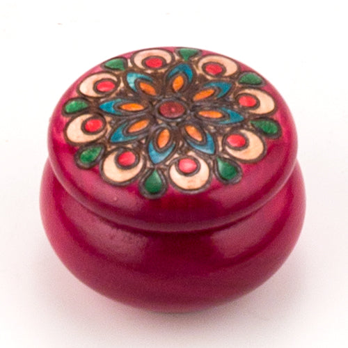 Handcrafted Round Red Wooden Jewelry Box - Perfect for Gift Giving, Home Decor & Organizing Small Treasures