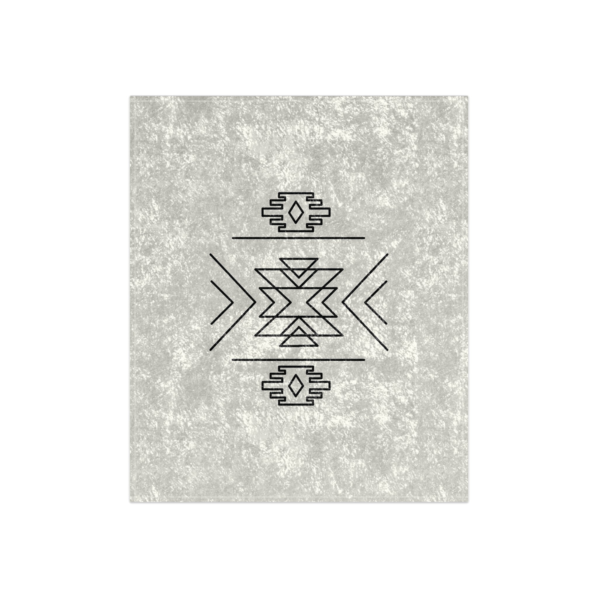 Soft Crushed Velvet Blanket with Aztec Motif Print - Boho Chic Throw for Bedroom, Couch & Living Room - Perfect for Cozy Nights, Home Decor and Gift Giving