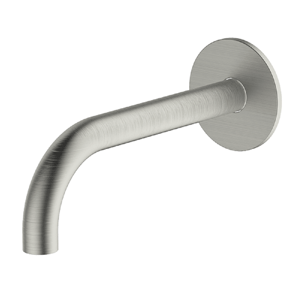 Abey Poco 6S C165 BN 165mm Brushed Nickel Curved Bathroom Basin Faucet Spout - Perfect for Modern Sink & Vanity Installations