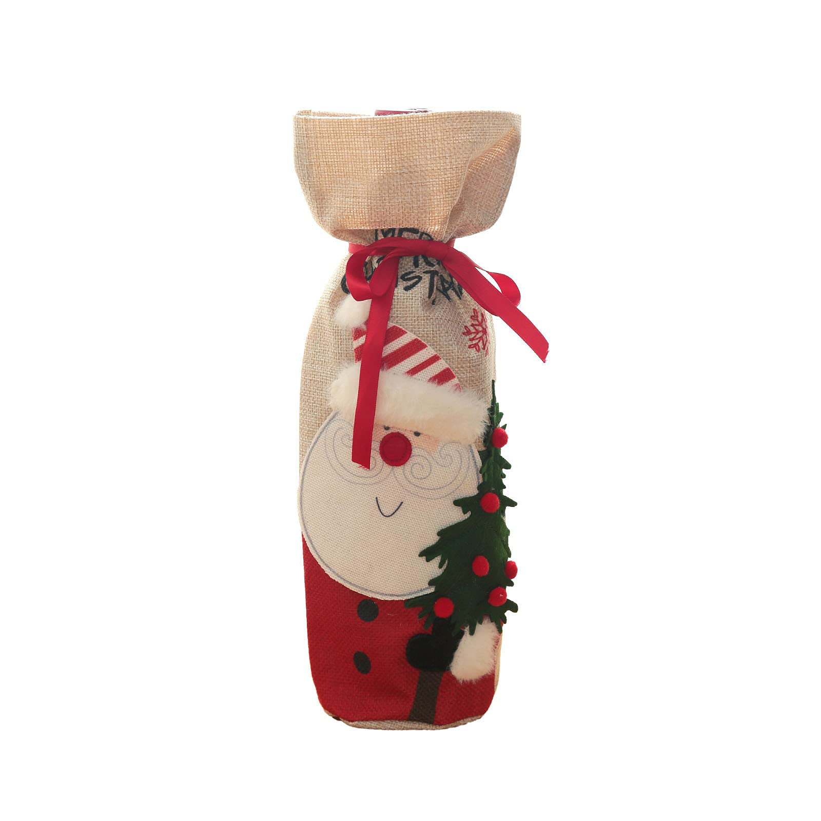 Festive 7-Piece Christmas Table Decoration Set - Holiday Wine Bottle Holder & Centerpiece for Dining, Parties & Seasonal Home Decor