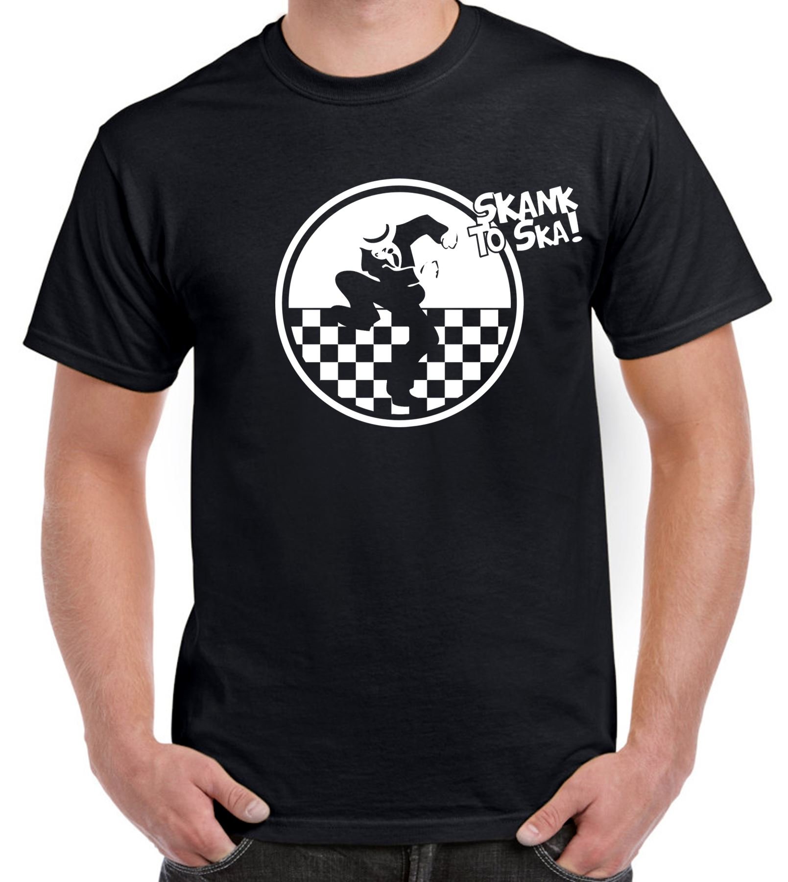 Skank to Ska Men's Long Sleeve Graphic T-Shirt - 3XL Black - Vintage Music Lover Tee for Concerts, Festivals & Casual Wear