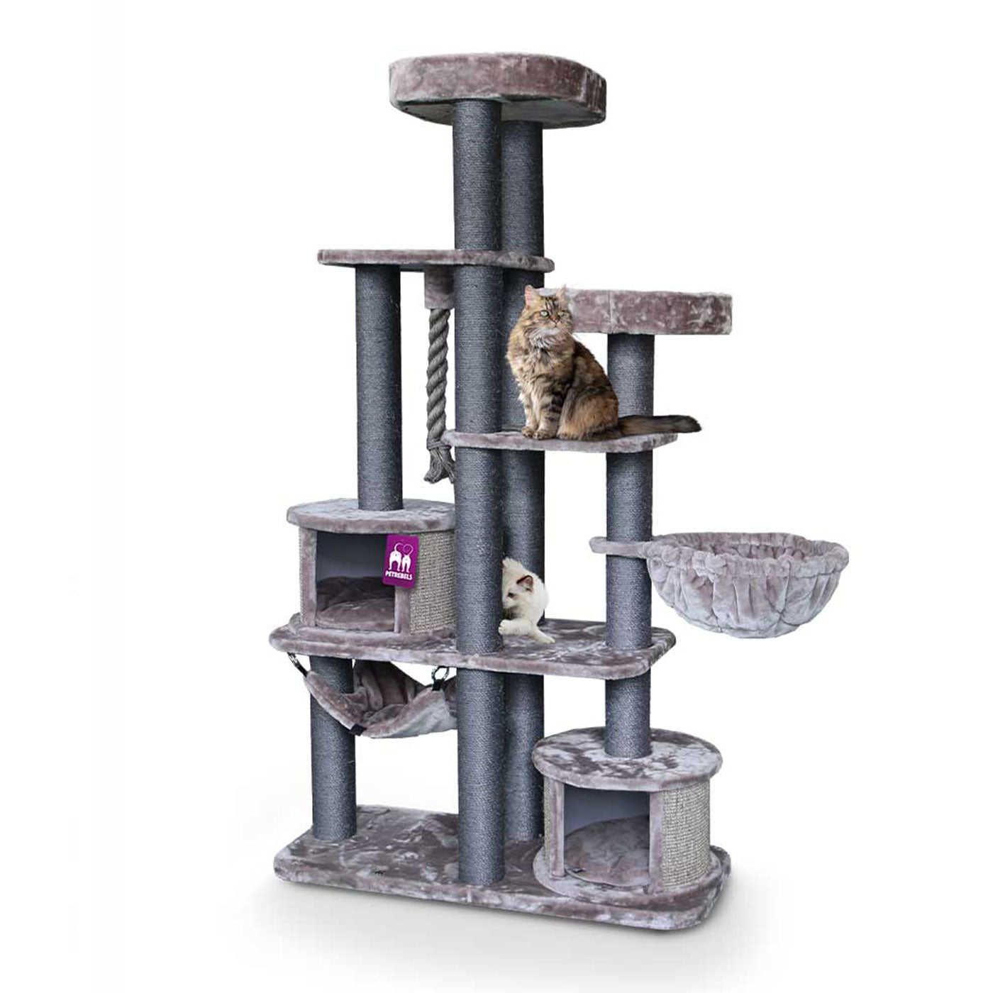 Lucky Rebels Scenic View 197cm Cat Tree - Large Multi-Level Cat Condo with Scratching Posts & Perches - Perfect for Indoor Cats Play, Climb & Rest