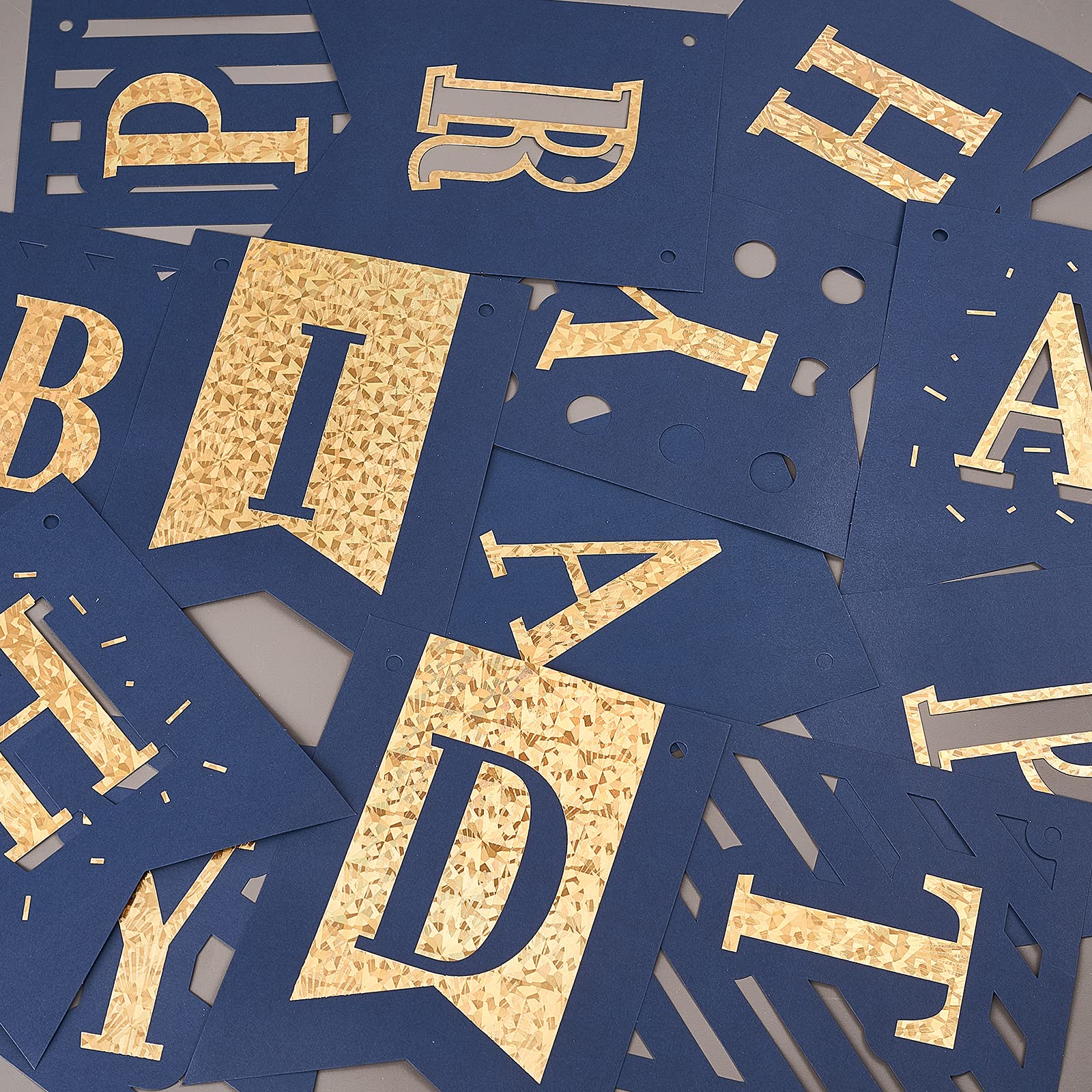 Navy Blue & Gold Happy Birthday Banner - Premium Birthday Sign for Boys Party Decorations, Blue & Gold Party Supplies - Perfect for Indoor & Outdoor Birthday Celebrations, Baby Showers, and Special Events