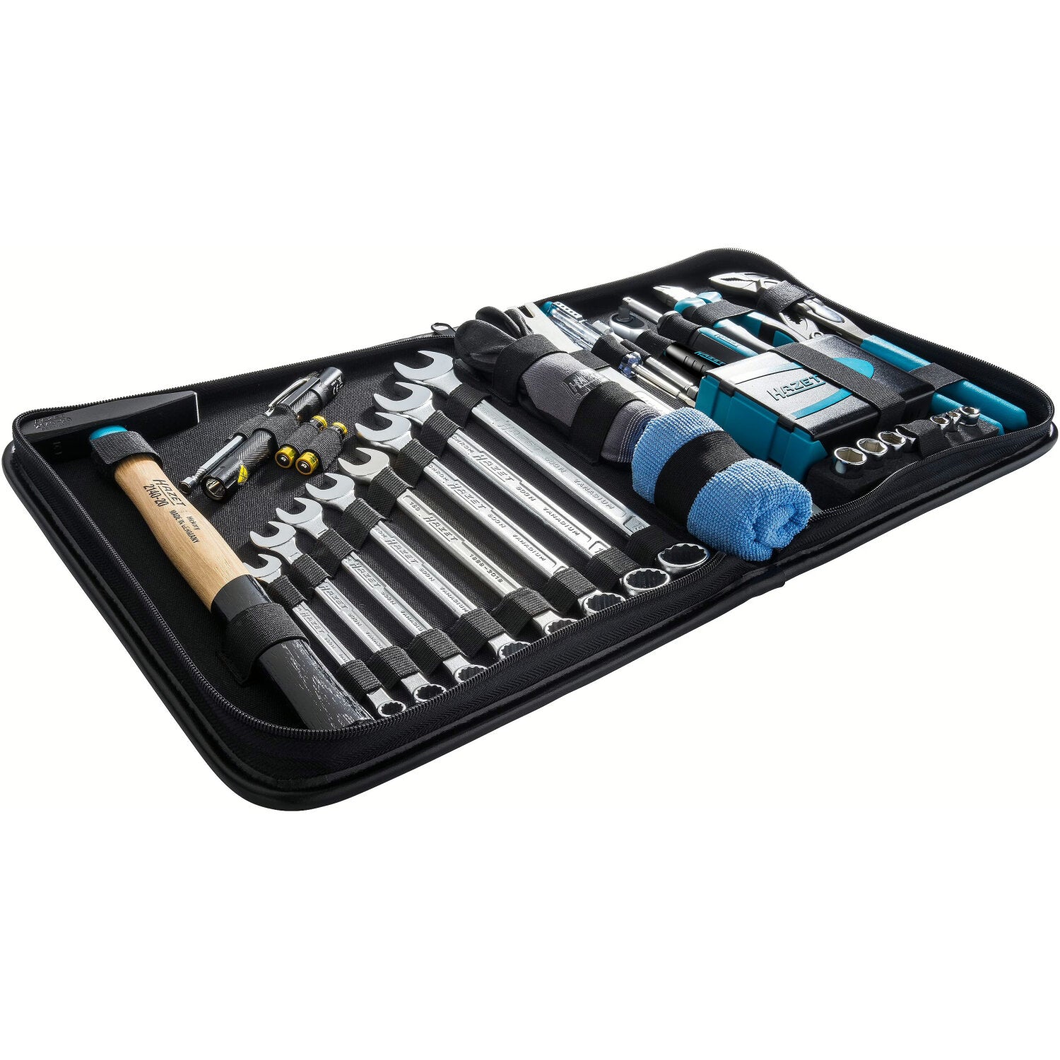 Hazet 1520/64 Professional Leather Tool Case with Assortment - Durable Storage for Mechanics & DIY Enthusiasts | Perfect for Workshops, Garages & On-the-Go Repairs