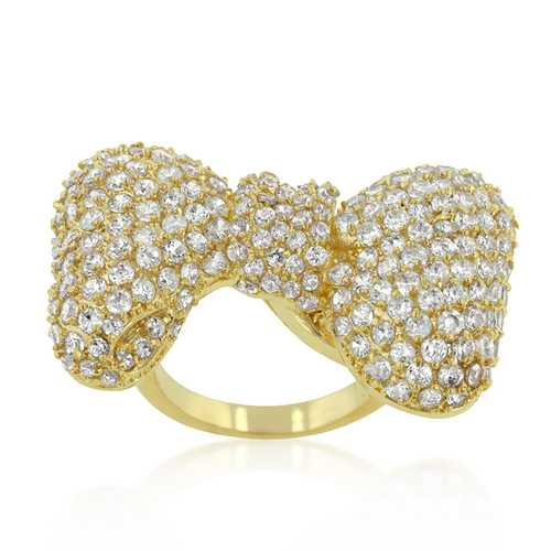 Elegant Bow Tie Cubic Zirconia Ring for Women - Sparkling Fashion Jewelry Gift for Weddings, Anniversaries & Special Occasions