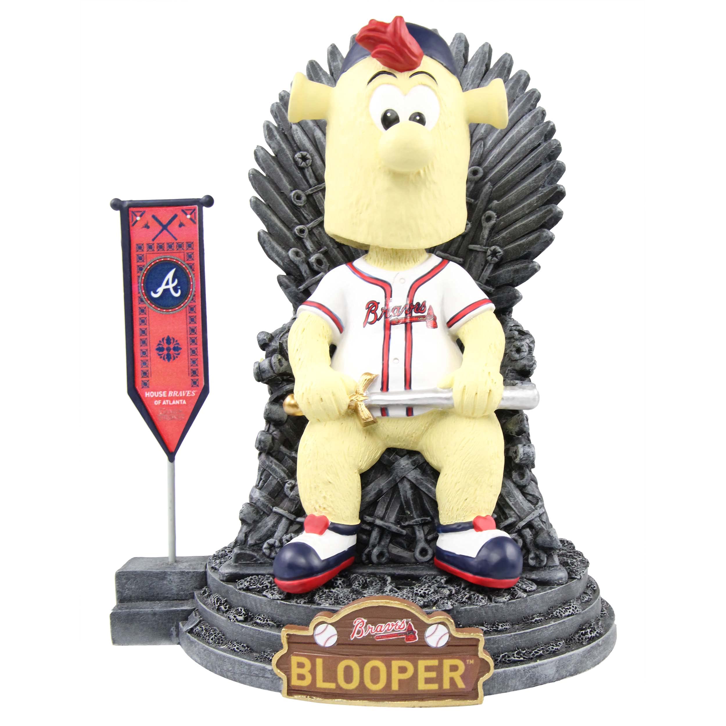 Atlanta Braves Game of Thrones Iron Throne Bobblehead - Officially Licensed MLB Collectible for Baseball Fans & GOT Enthusiasts - Perfect for Display, Gifts, and Fantasy Decor