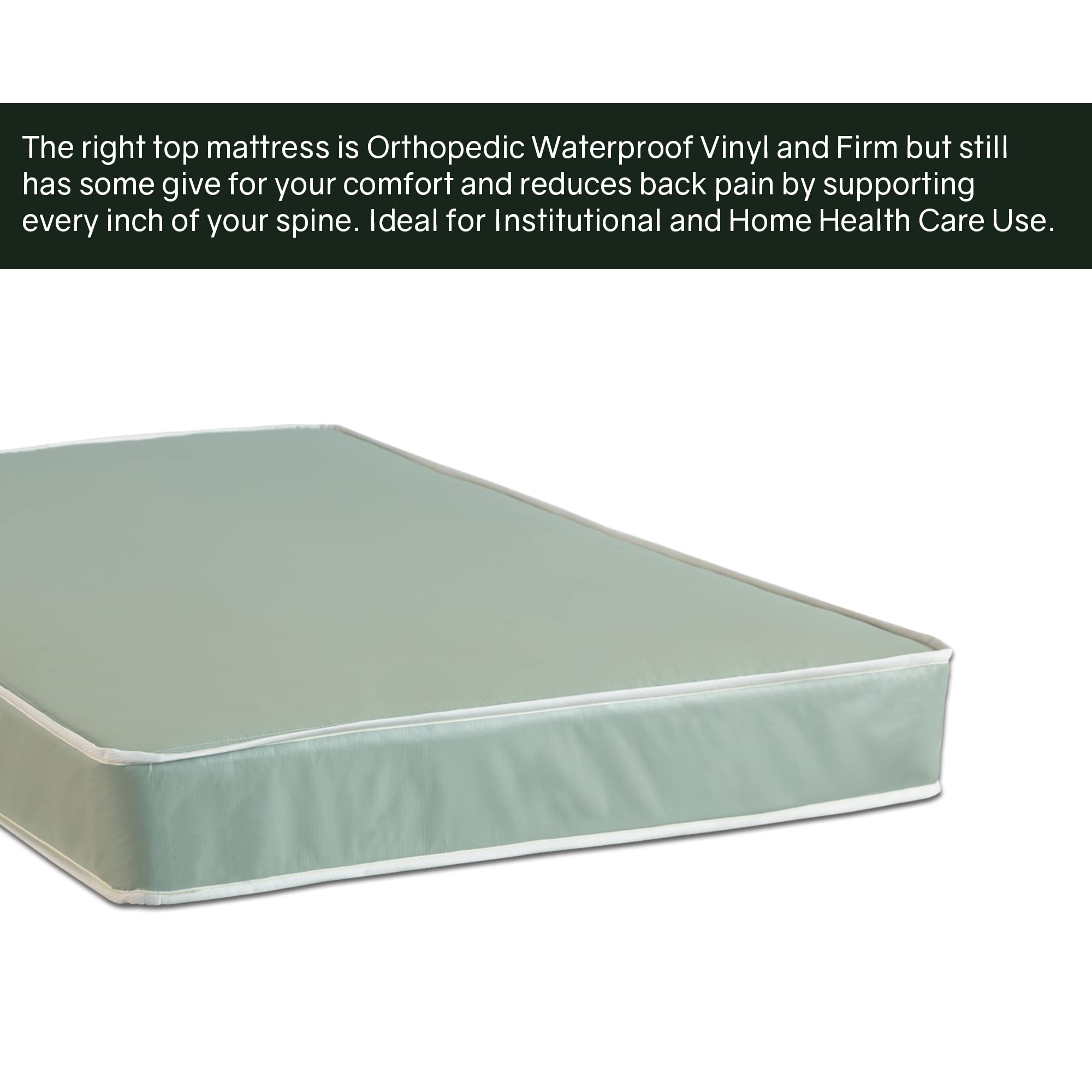 Treaton 8-Inch Firm Double-Sided Waterproof Vinyl Innerspring Mattress & 4