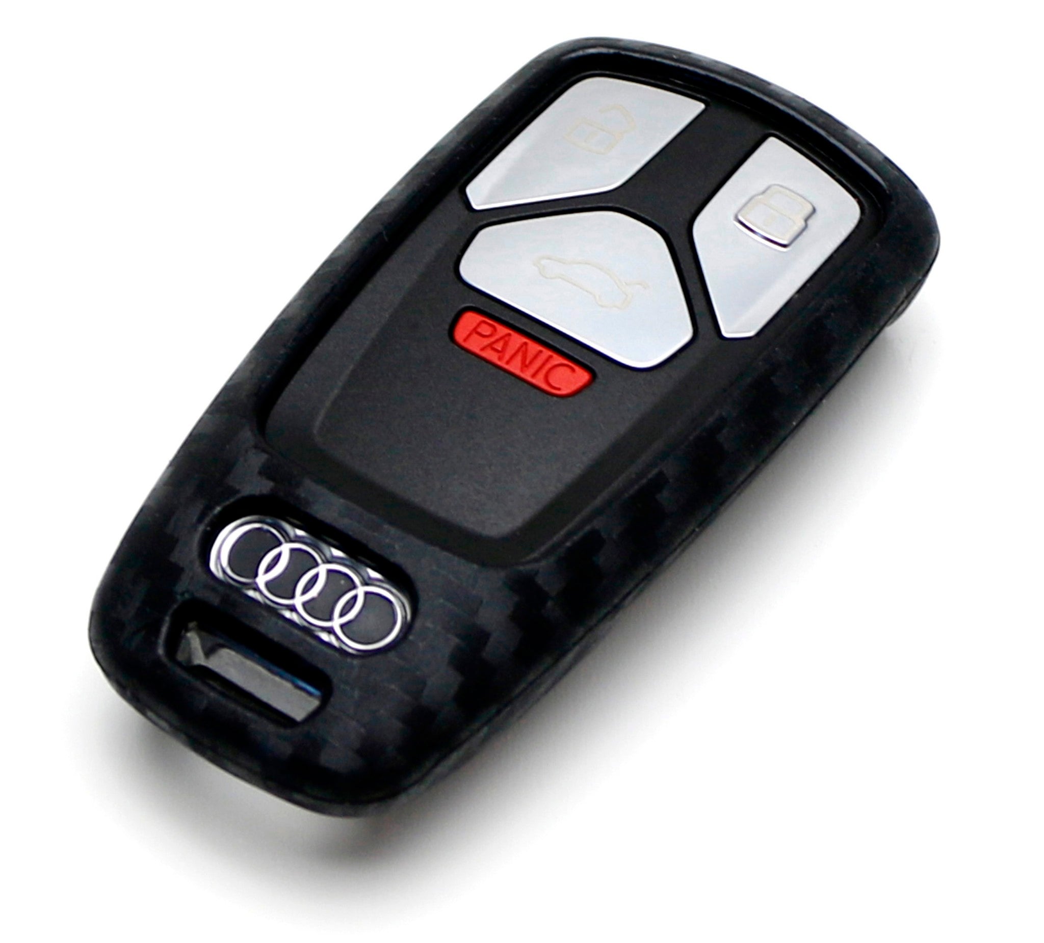 Carbon Fiber Soft Silicone Key Fob Cover for 2017+ Audi A4 A5 Q7 TT Smart Key - Durable Protective Case for Car Remote Keychain (Perfect for Daily Use, Travel & Gift)