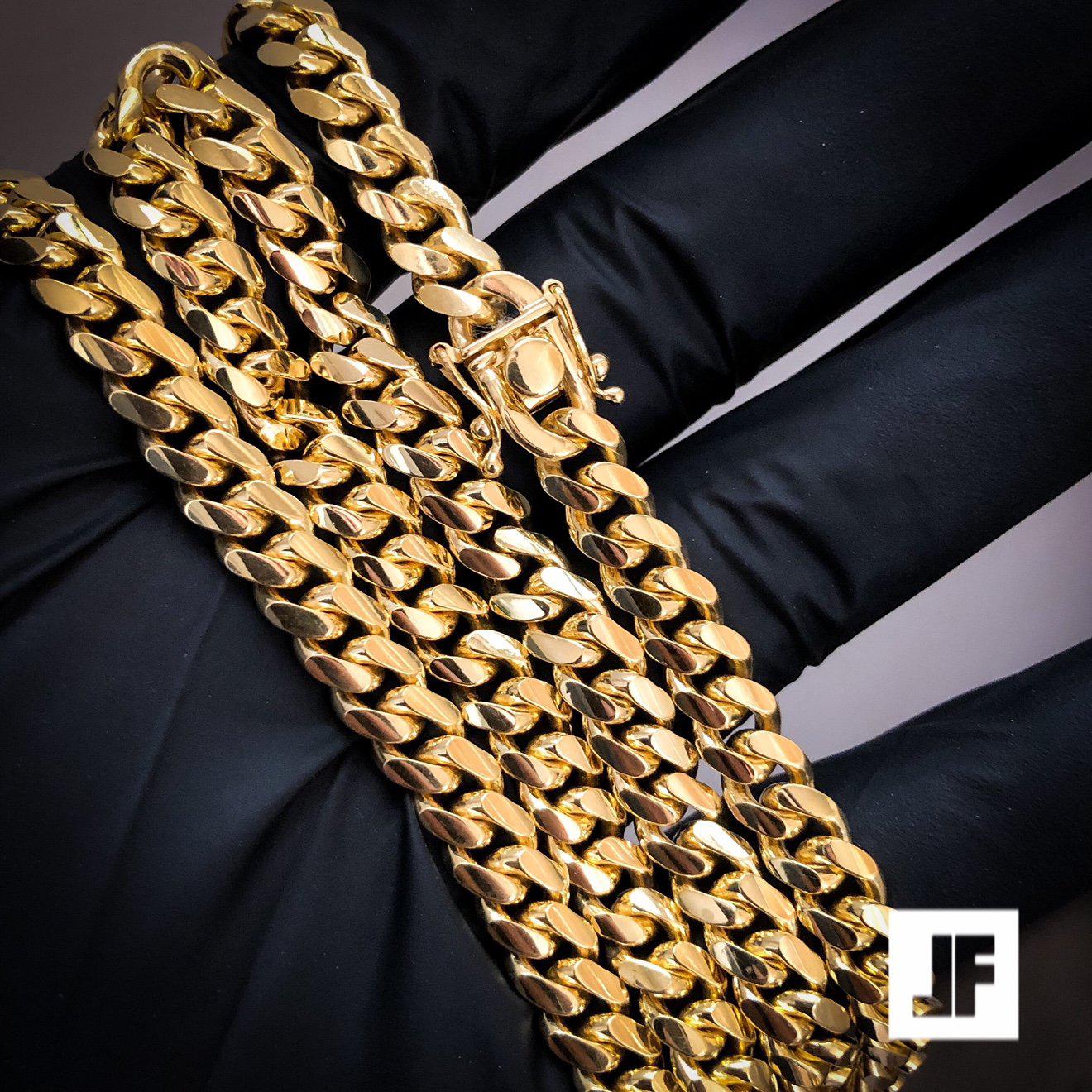 8mm 14k Gold Plated 925 Sterling Silver Cuban Link Chain for Men - Perfect for Layering, Gift Giving & Everyday Wear