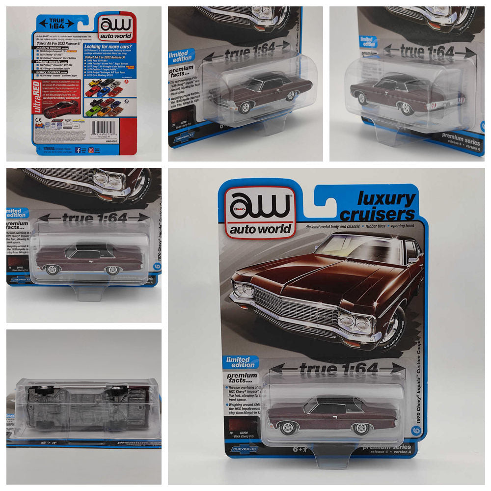 1/64 Scale Diecast Model Cars - Toyota Supra, Dodge Caravan, Mitsubishi 3000GT, Chevy Camaro & Lincoln Continental - Auto World Collectible Toy Vehicles for Display, Gifts & Car Enthusiasts