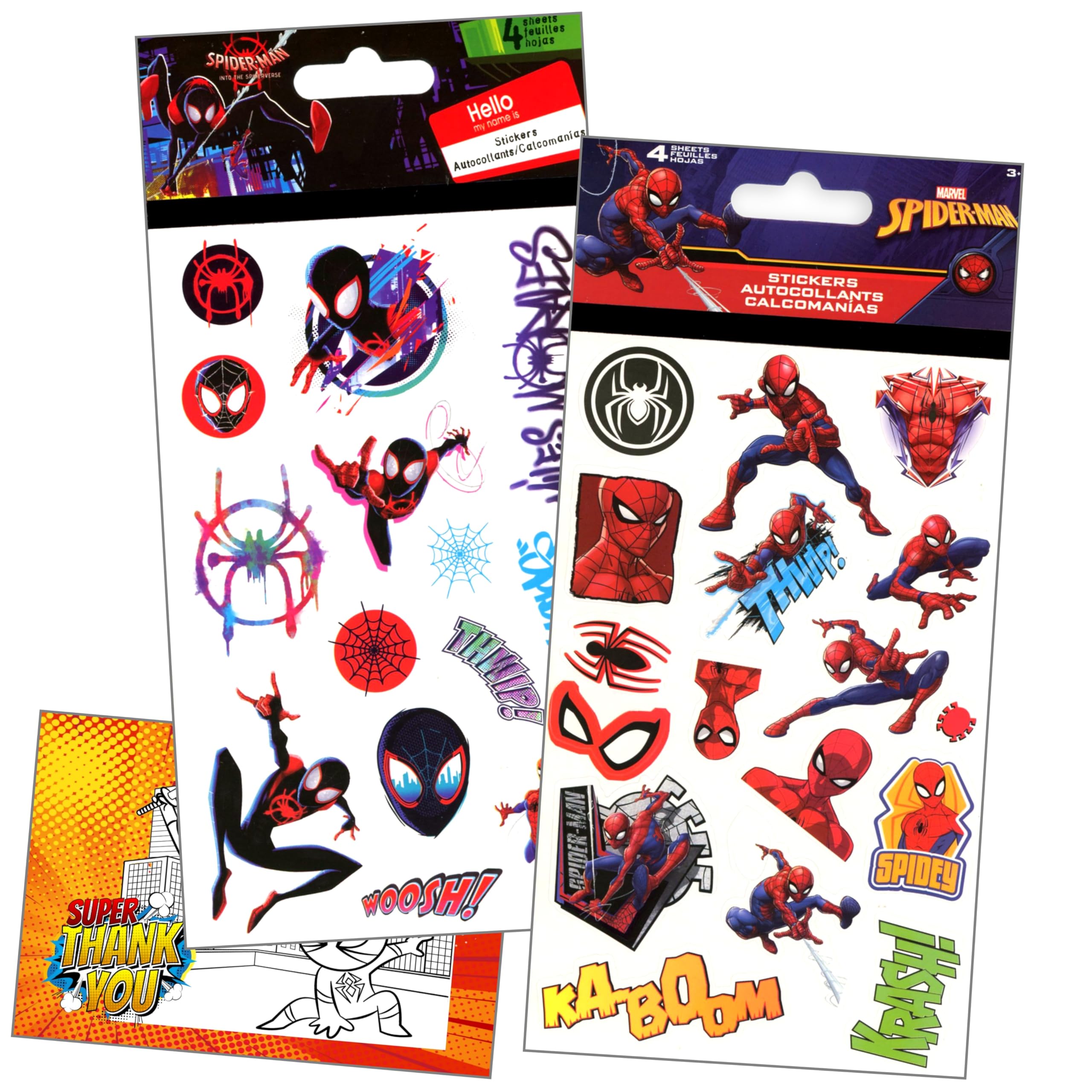 Kids Stickers Bundle - 100+ Spiderman Stickers for Rewards, Scrapbooking & School Projects | Licensed GWW Sticker Sheets for Boys & Girls