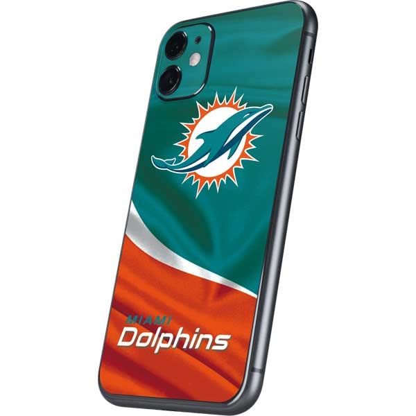 Officially Licensed NFL Miami Dolphins Phone Skin for iPhone 11 - Custom Vinyl Decal Sticker - Perfect for Game Day & Fan Gifts