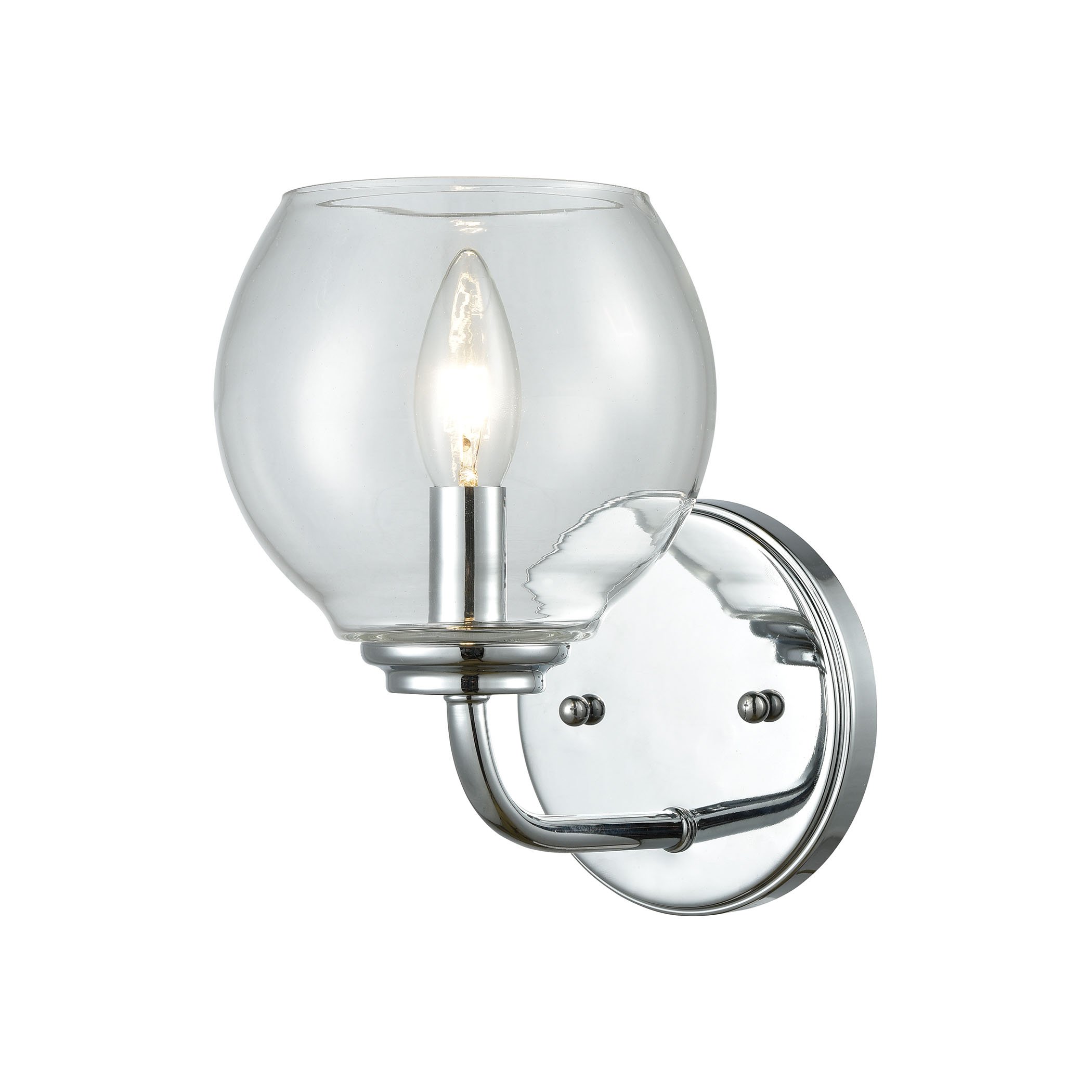 Elk Home 81360/1 Emory 6-Inch Wide 1-Light Bathroom Vanity Light Fixture - Polished Chrome Finish for Modern Powder Room or Master Bath Lighting