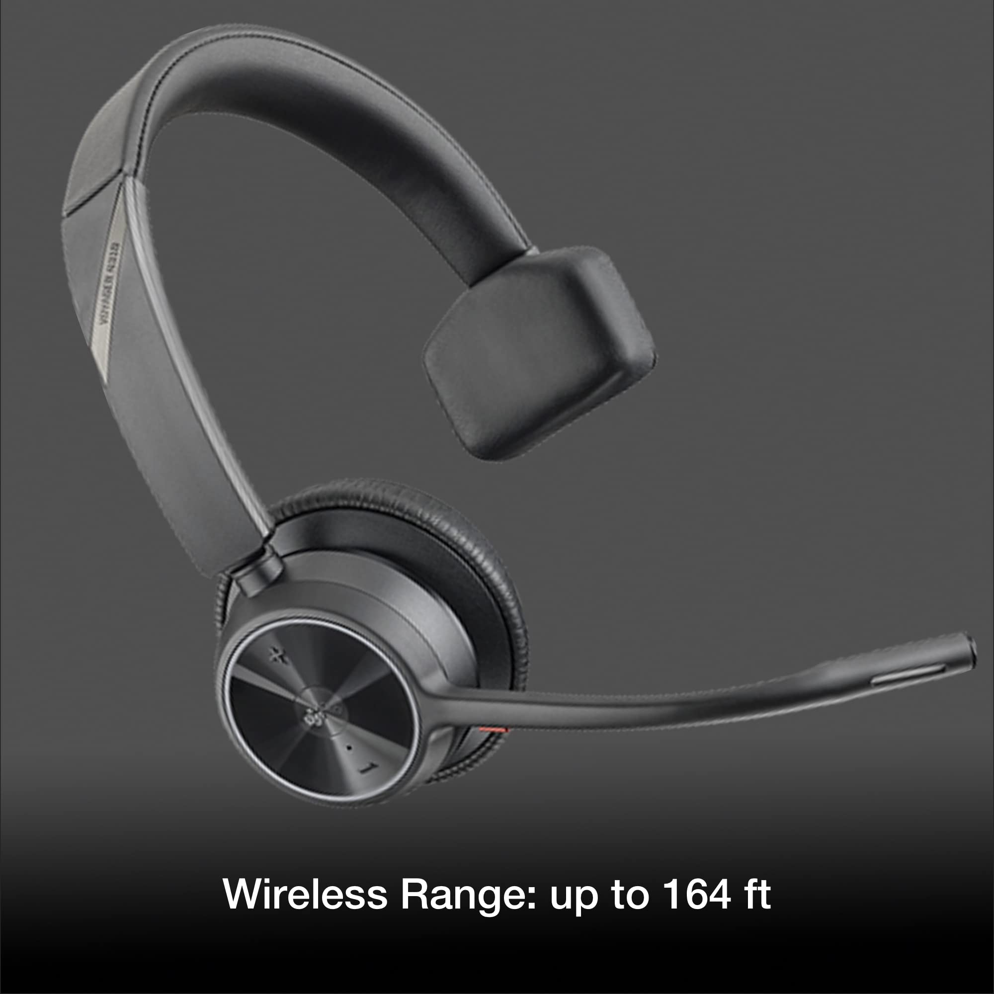 Poly Voyager 4310 UC Wireless Bluetooth Mono Headset with USB-A Adapter - Compatible with Teams, Zoom, RingCentral, Vonage | PC/Mac & Deskphone Use | Includes Global Teck Microfiber Cleaning Cloth | Perfect for Remote Work, Call Centers & Office Communications