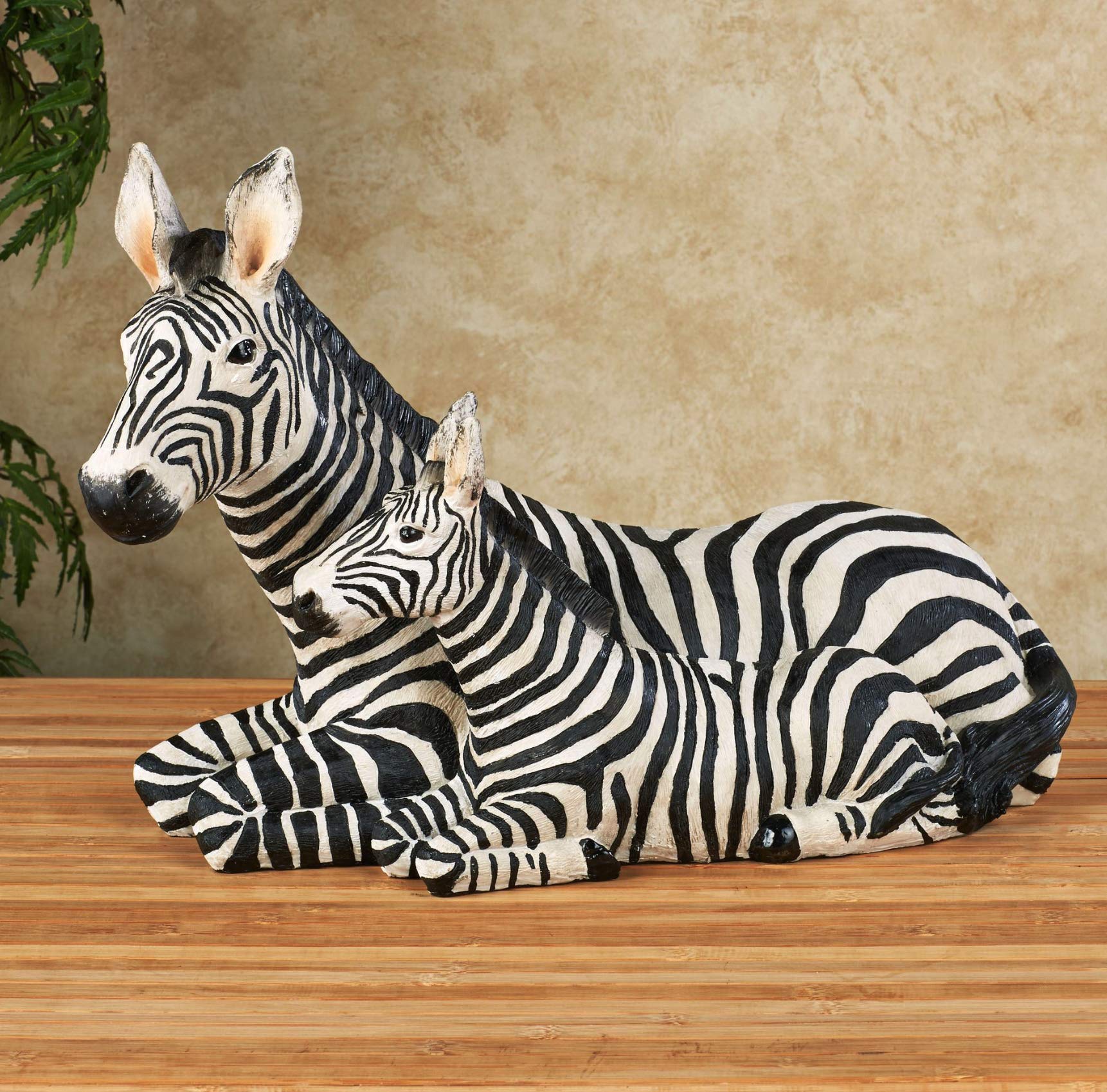 Handcrafted Zebra and Foal Resin Table Sculpture - Black & White African Safari Decor - Perfect for Bedroom, Living Room, Office, Bookshelf, Mantel, Entryway, Nursery - Unique Home & Gift Idea for Animal Lovers