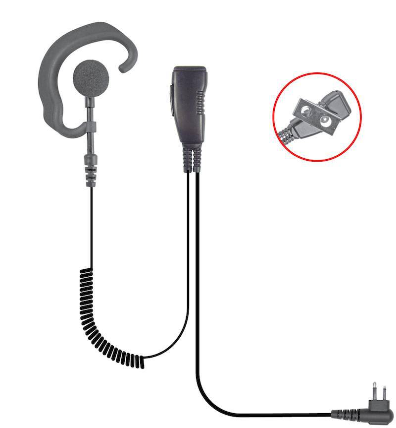 SPM 301EB Responder Medium Duty Lapel Microphone - Compatible with Kenwood Dual Pin Radios - Ideal for Security, Events & Professional Presentations