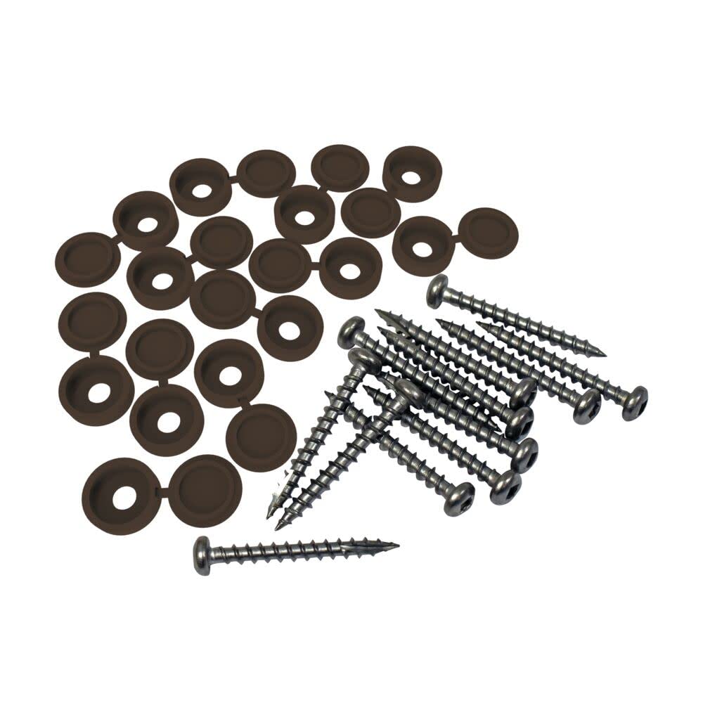 Barrette Outdoor Living 73050380 Fastener Kit (12PK) - Umber Decorative Screen Panel with Stainless Steel Fasteners for Patio, Deck, and Garden Privacy