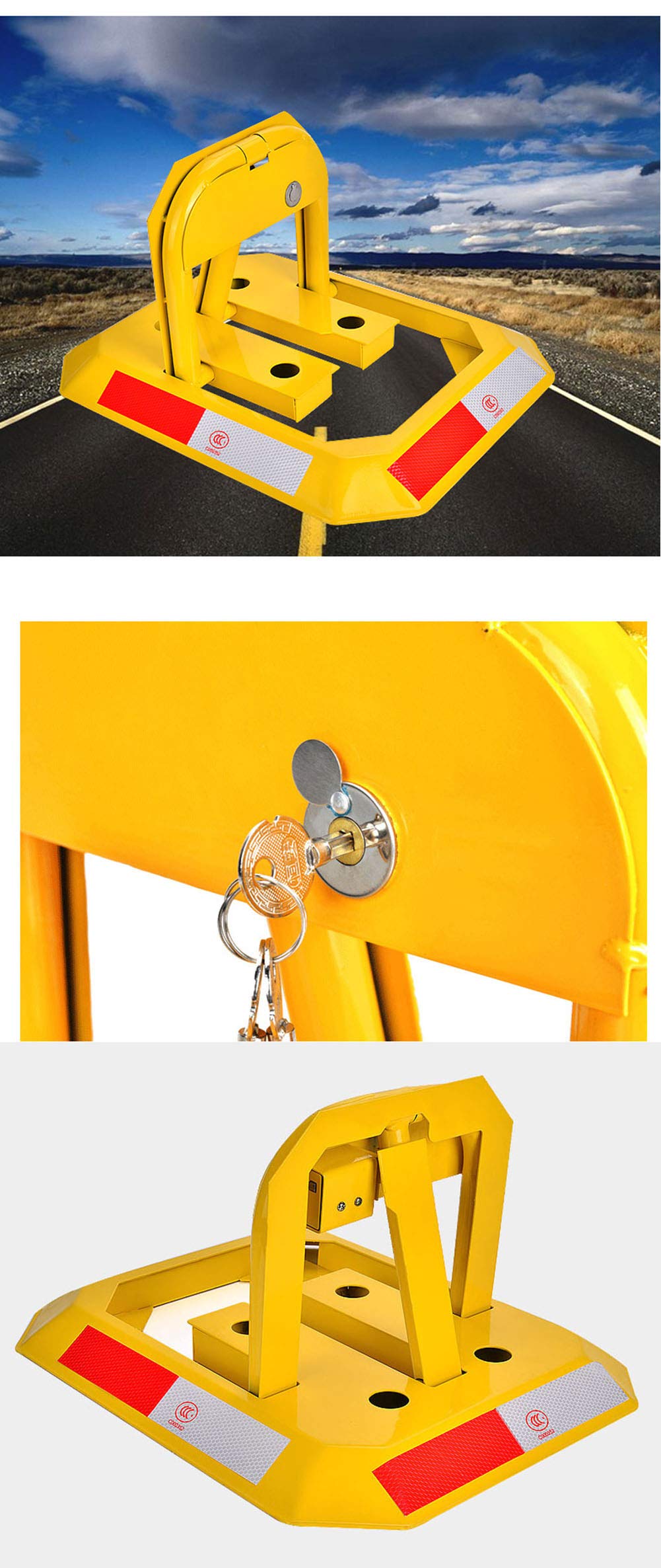 Garage Parking Assist - Heavy Duty Octagonal Parking Lock with Back Pressure for Secure Vehicle Protection | Ideal for Driveways, Garages & Parking Lots