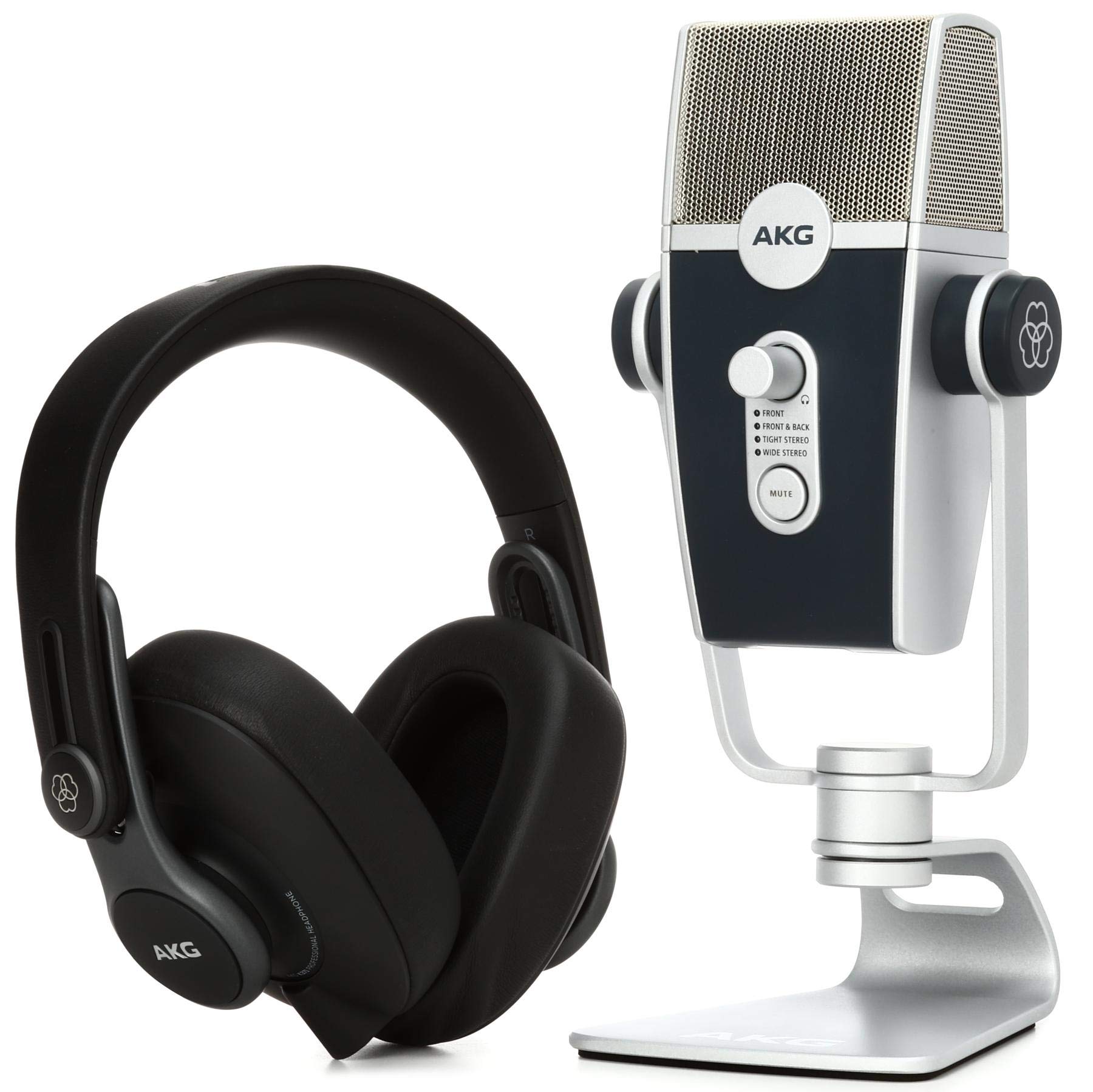 AKG Pro Audio Podcaster Essentials Kit with Lyra USB-C Mic & K371 Headphones - Perfect for Streaming, Vlogging & Gaming (Includes Ableton Lite Software) - Ideal for Home Studios, Podcasting & Content Creation