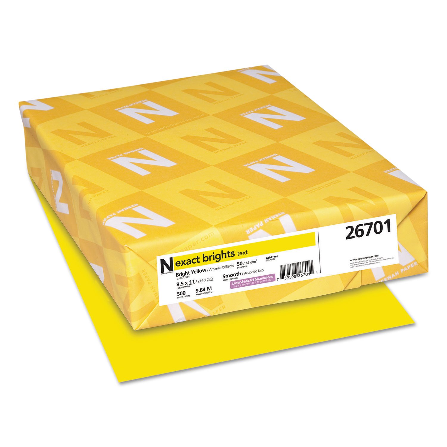 Premium Exact Brights Laser & Inkjet Printer Paper - Multipurpose Copy Paper for Home, Office & School Use - Vibrant Colors for Flyers, Presentations & Craft Projects