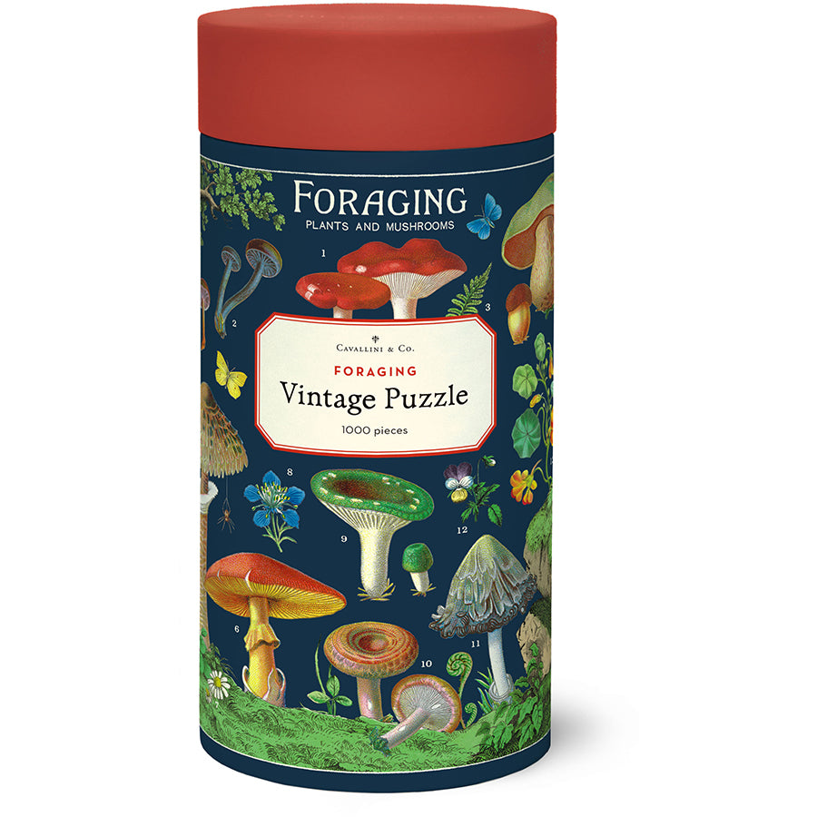 Cavallini & Co 1000-Piece Jigsaw Puzzle - Foraging Wild Plants & Mushrooms - Challenging Adult Puzzle for Home Decor & Relaxation - Perfect for Family Game Nights & Stress Relief