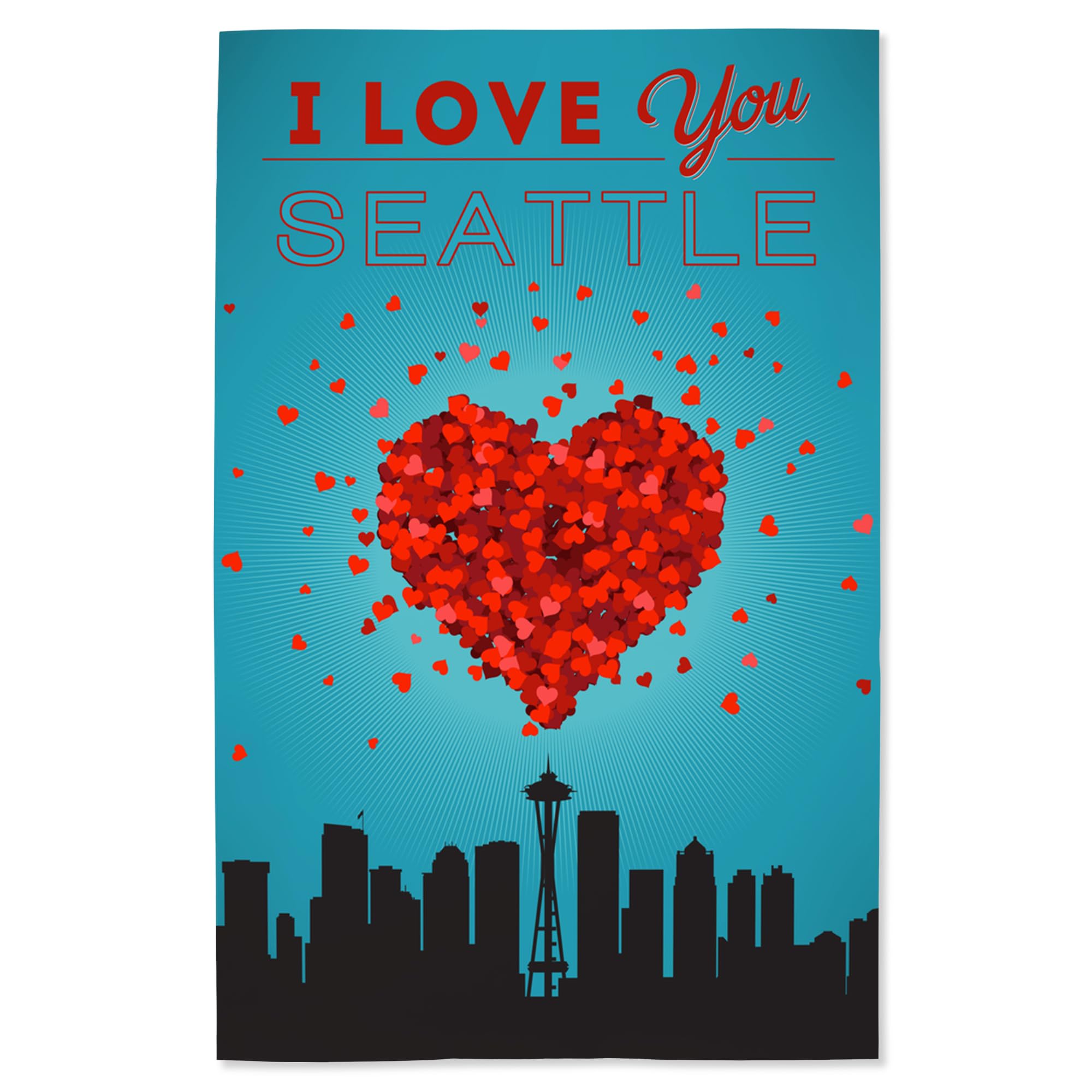 Lantern Press 16x24 Inch Giclee Print - I Love You Seattle Washington Wall Art - Perfect for Home Decor, Office & Gift Giving