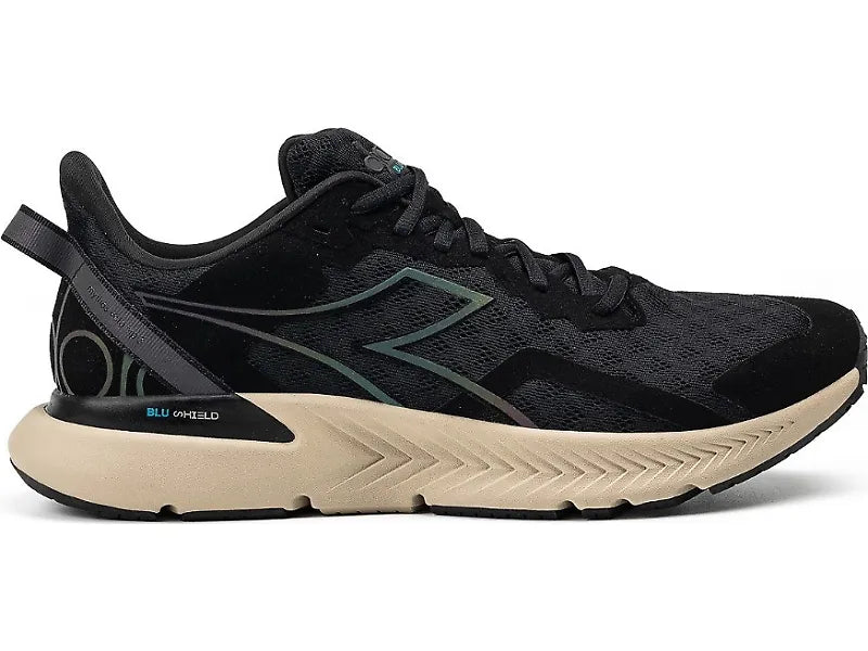 Diadora Mythos Blushield Volo 3 Men's Running Shoes - Black/Doeskin - Size 9.5 D Medium - Lightweight Cushioned Sneakers for Jogging & Gym Workouts