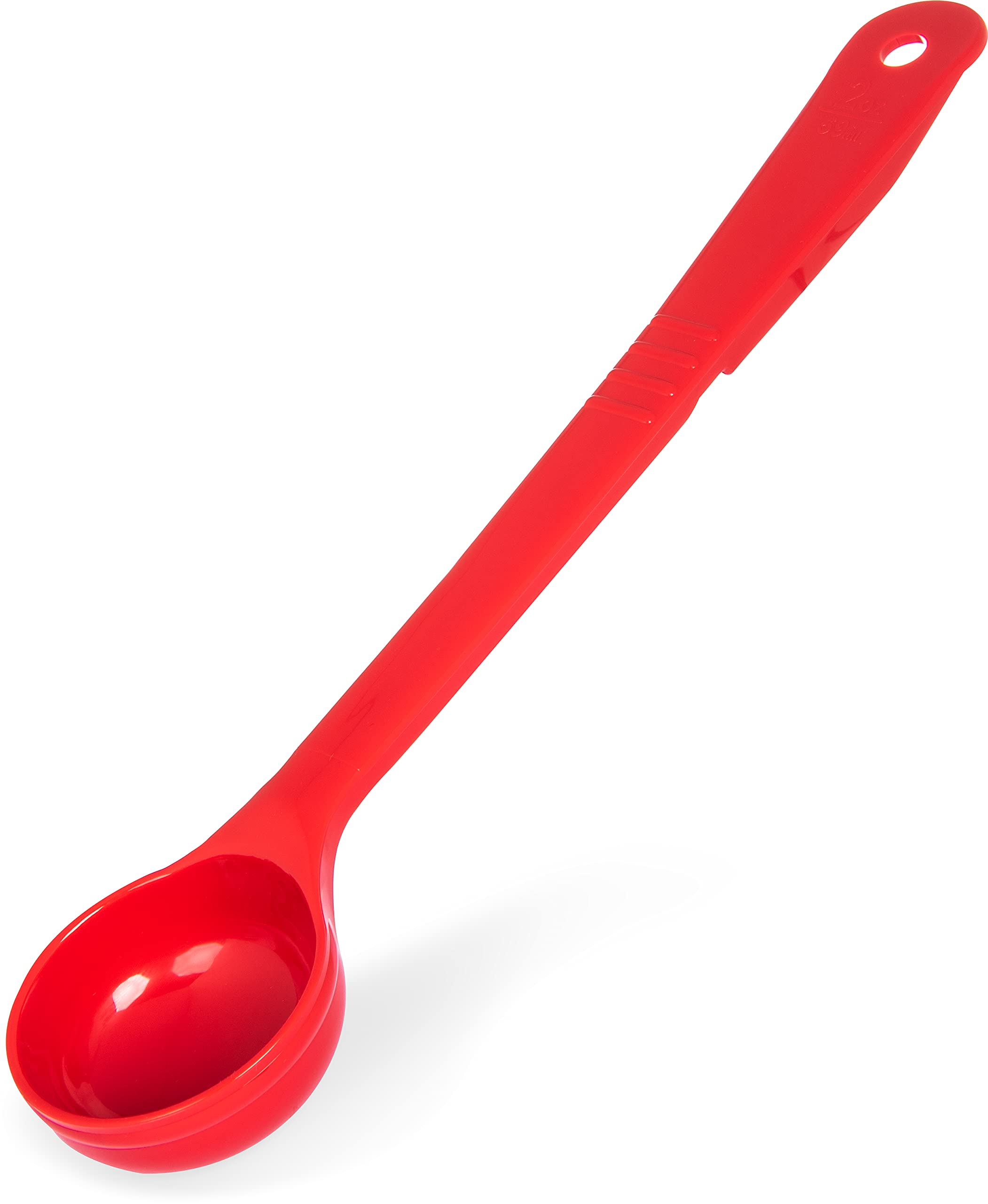 Carlisle FoodService 2oz Long Handle Plastic Measuring Spoon - Pack of 12 (Red) | Perfect for Baking, Cooking & Food Prep in Restaurants, Cafes & Home Kitchens