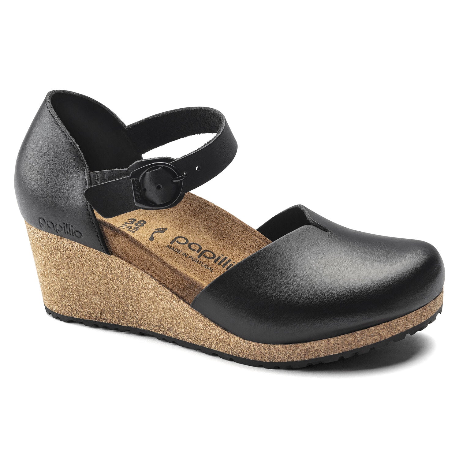 Birkenstock Mary Ring Buckle Leather Sandals for Women - Black Comfortable Adjustable Straps - Perfect for Summer, Beach, and Casual Outings