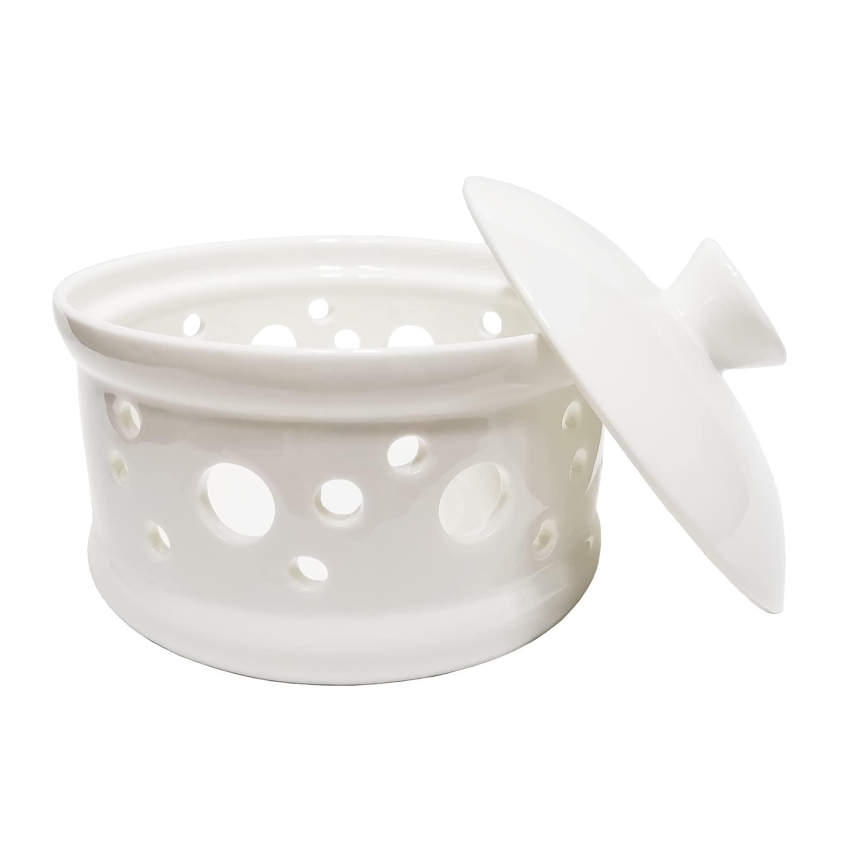 Ceramic Garlic Keeper with Lid - Airtight Garlic Storage Container for Kitchen Countertop | Fresh Garlic Preserver for Home, Restaurant & Cooking Use