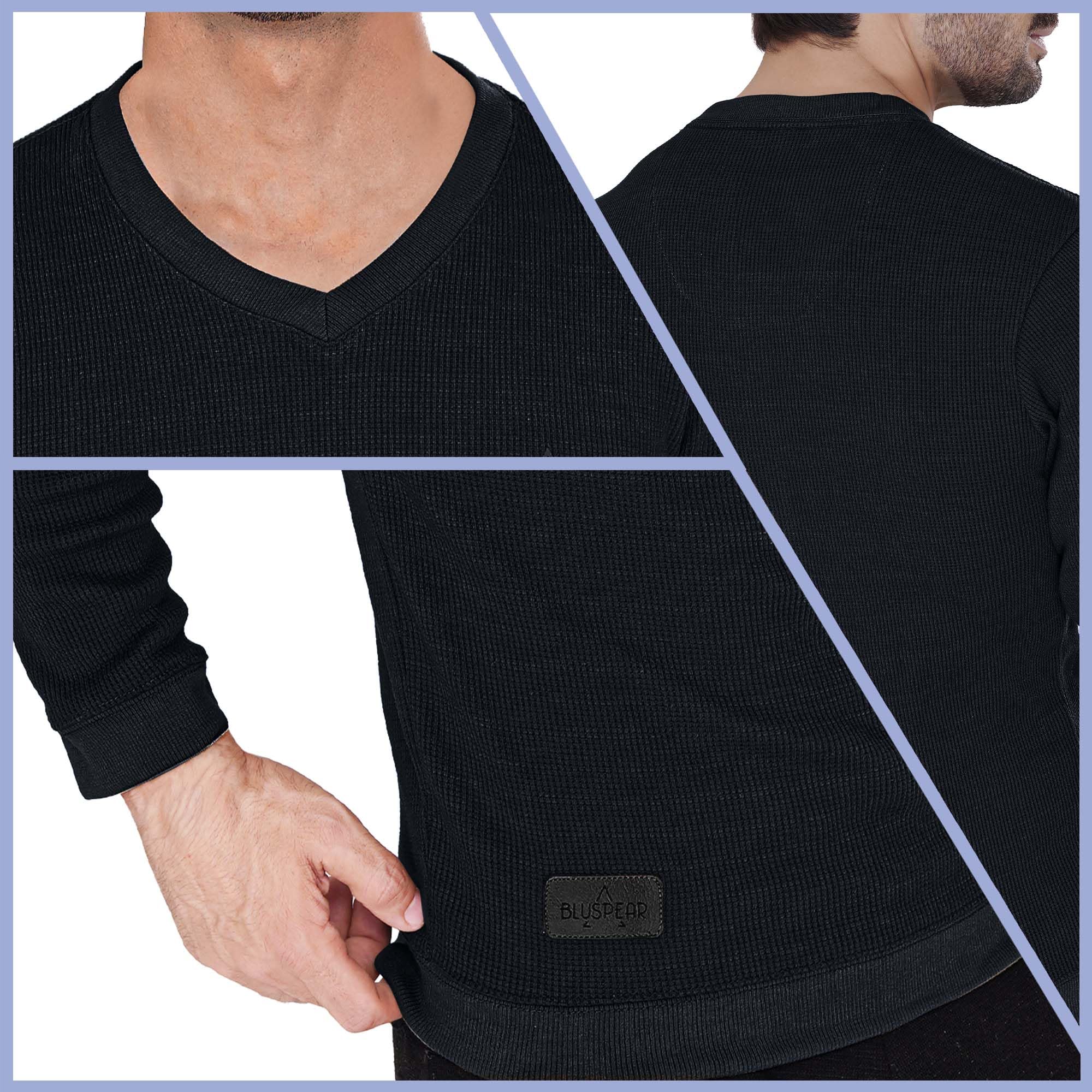 Men's Long Sleeve Waffle Thermal Shirt - Soft Knit Sweater & Comfortable Sweatshirt for Winter - Perfect for Outdoor Activities, Camping, and Casual Wear