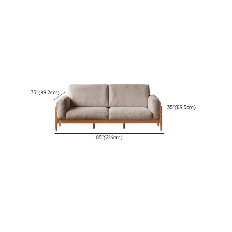 Minimalist 3-Seater Sofa in White, Olive Green & Sepia - Modern Solid Color Couch for Living Room, Lounge & Office