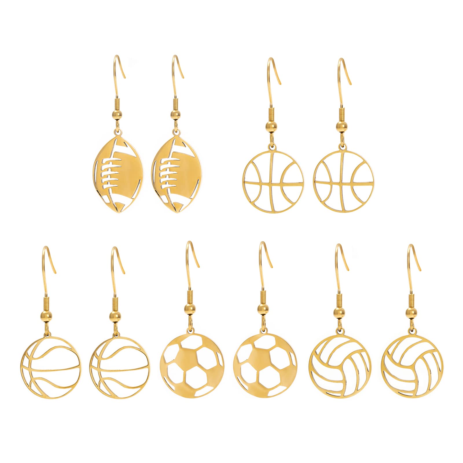 Hypoallergenic Basketball Earrings for Women - Dangle Sport Jewelry Gift for Female Athletes & Basketball Fans | Perfect for Game Day, Workout & Casual Wear