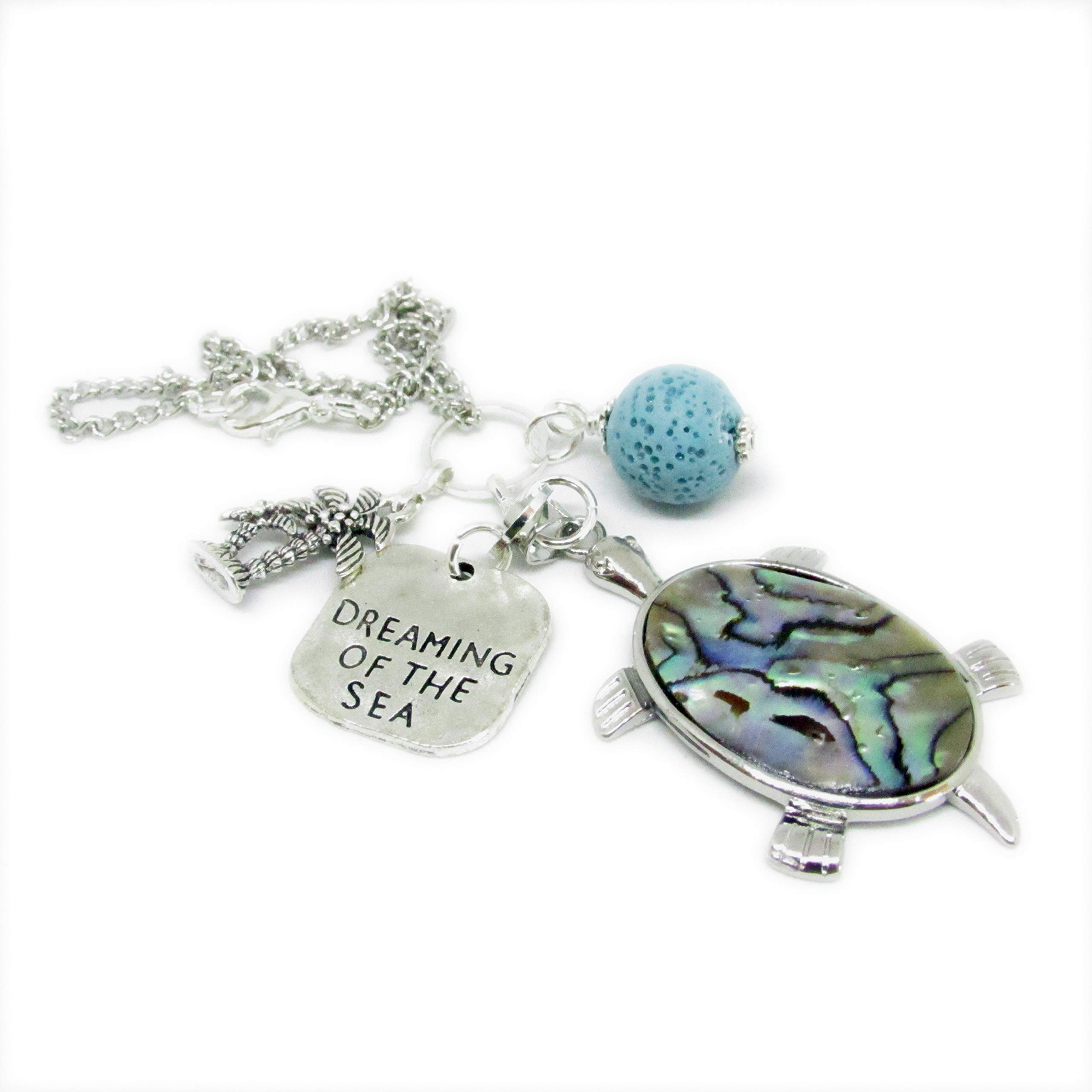 Cute Sea Turtle Car Accessories - Rear View Mirror Charm & Beach Keychain for Women | Perfect Valentine's Day Gifts, Beach Vacation Souvenirs & Summer Car Decor