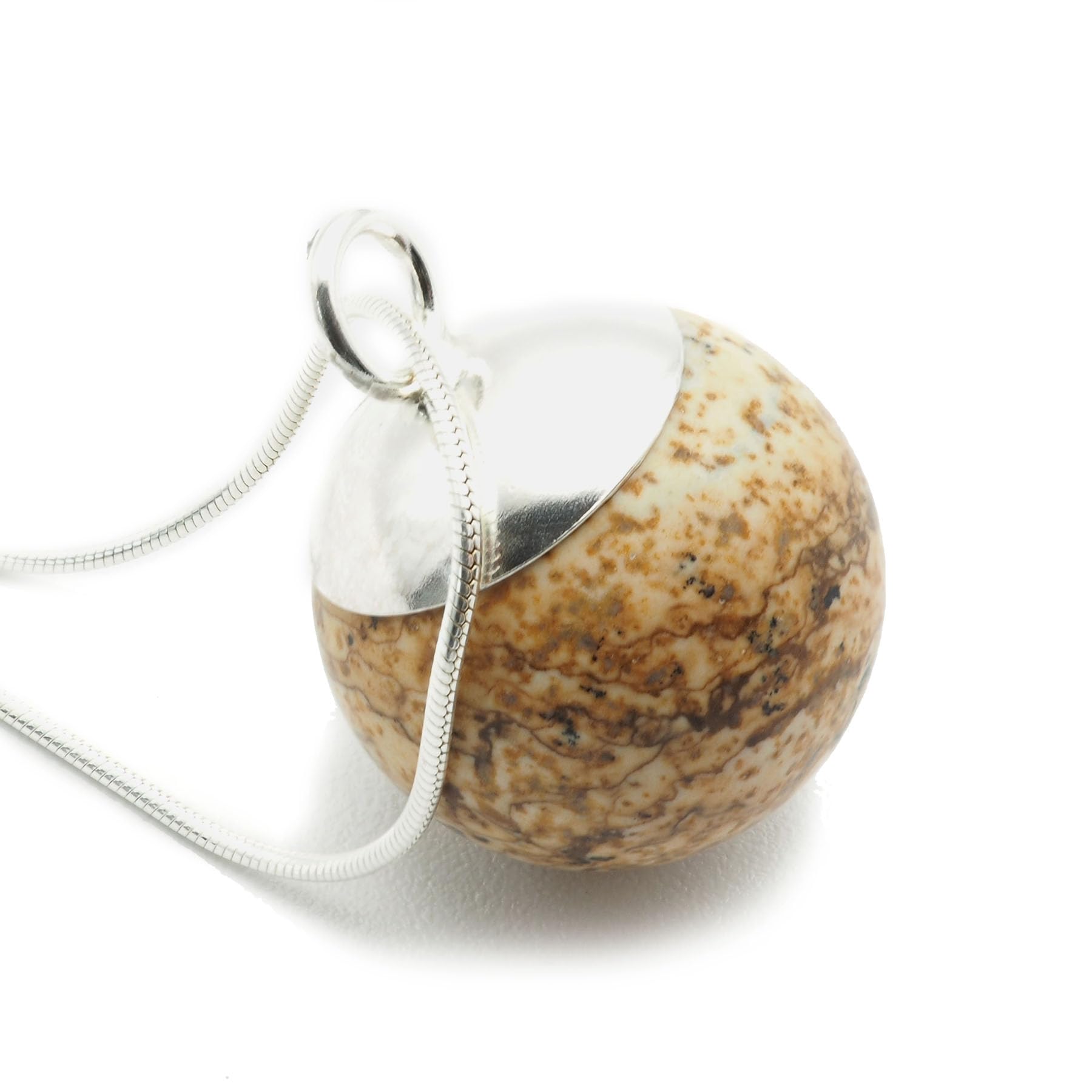 925 Sterling Silver and Jasper Gemstone Pendant Necklace for Women - Elegant Jewelry Gift for Birthday, Anniversary & Special Occasions
