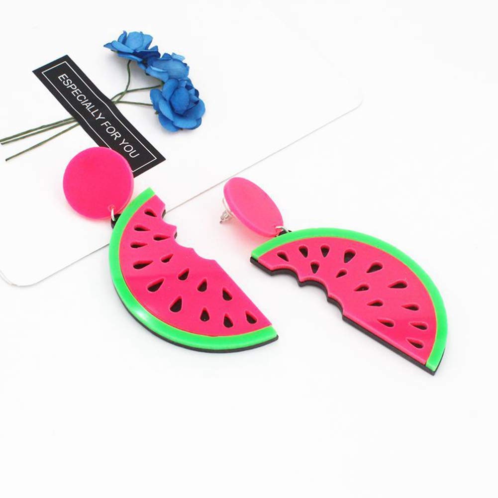 80s Retro Acrylic Fruit Neon Earrings for Women - Fashionable Dangle Drop Earrings Jewelry Gift - Perfect for Parties, Raves & 80s Theme Outfits