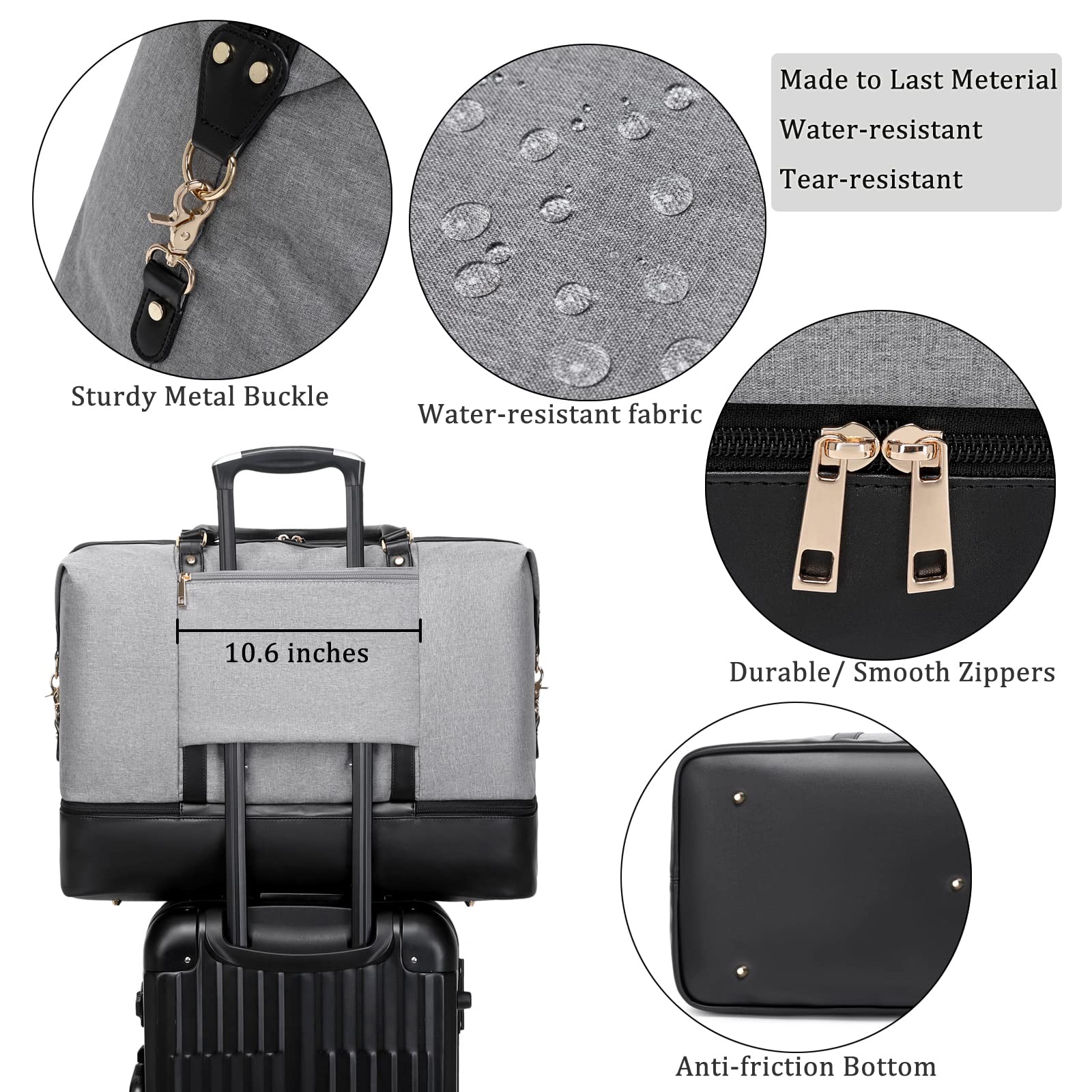 Stylish Oversized Weekender Bags for Women & Men - Large Travel Duffle Bag with Shoe Compartment | Perfect for Overnight Trips, Gym, and Weekend Getaways