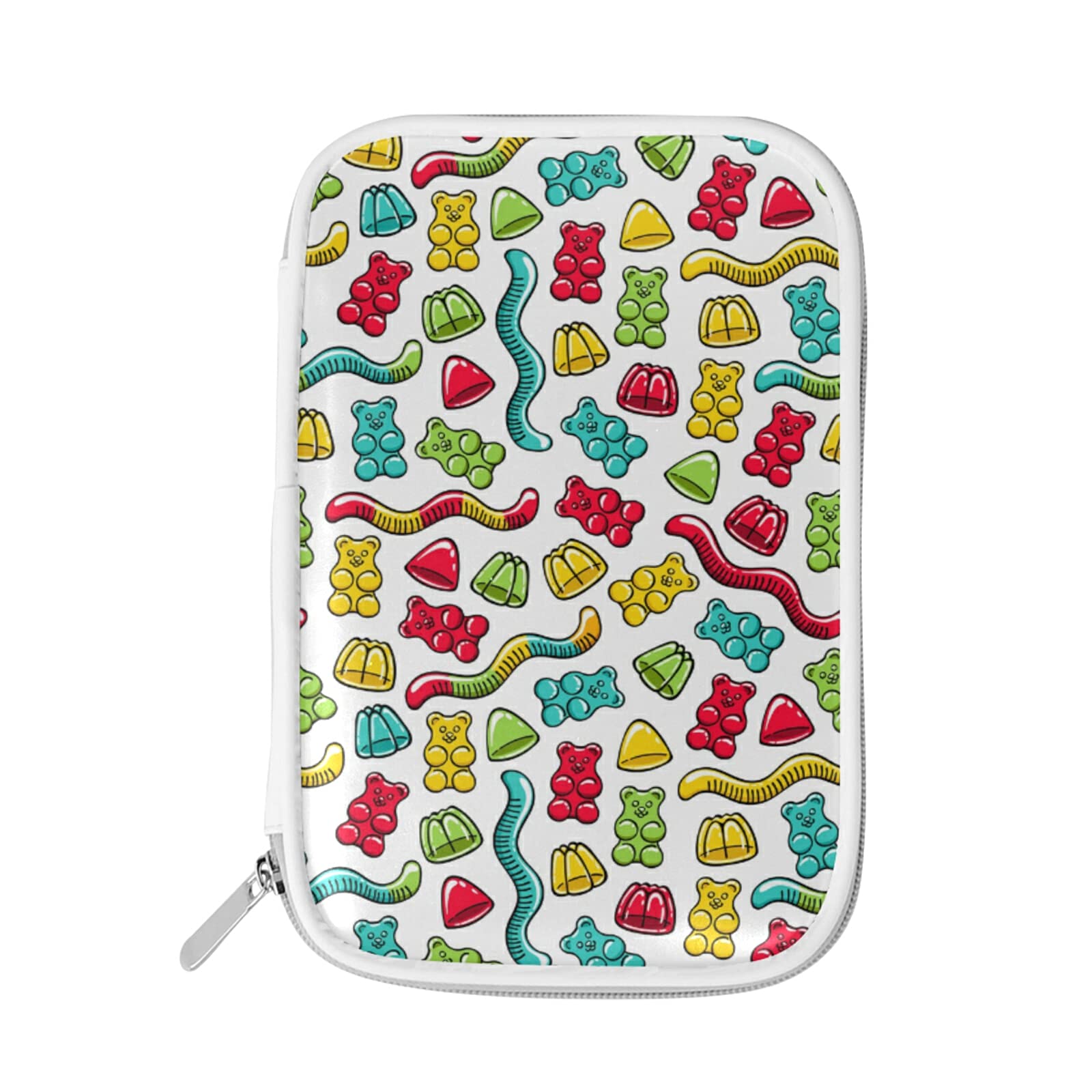 Gummy Bears & Jelly Worms Pencil Case - Large School Office Stationery Organizer for Journals, Makeup, Travel Cosmetics | Durable Pencil Pouch Bag Holder Box