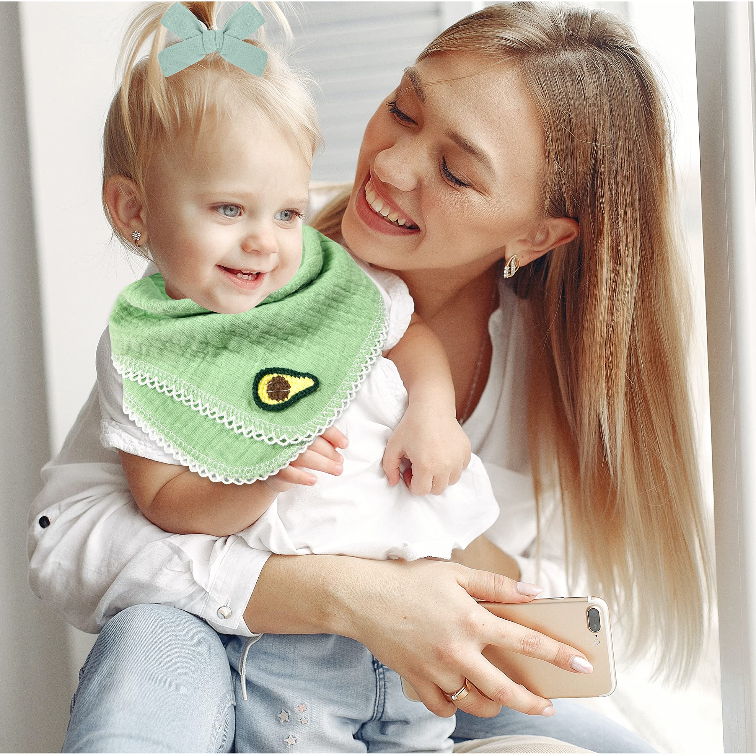 **Baby Bandana Drool Bibs Set - Soft Muslin Cotton Teething Bibs for Boys & Girls, Newborn & Toddler (Unisex) - Perfect for Feeding, Drooling & Teething Relief**