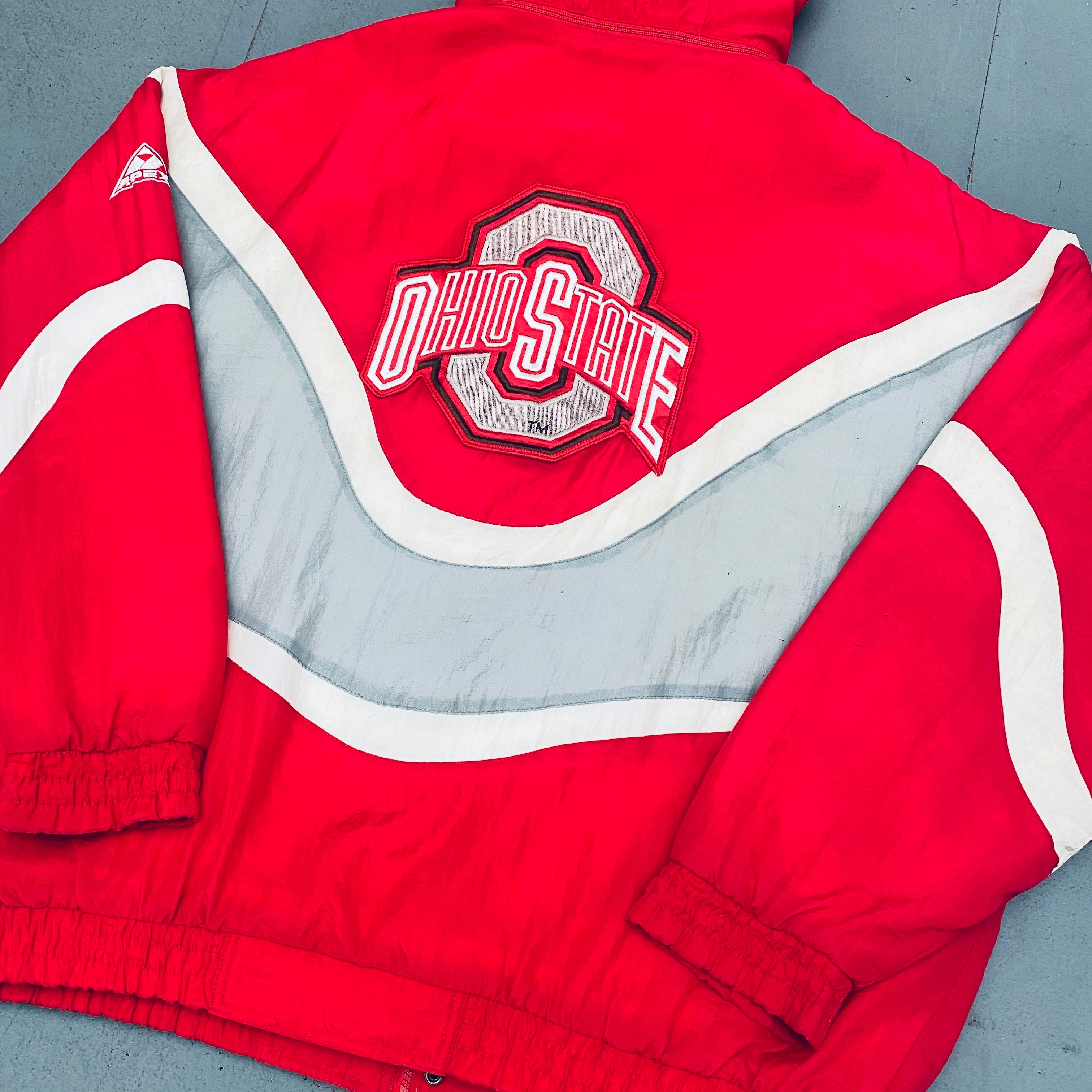 Ohio State Buckeyes 1990s Apex One Ice Cream Man Wave Full Zip Jacket XL - Vintage College Football Hoodie for Game Day, Tailgating & Fan Apparel