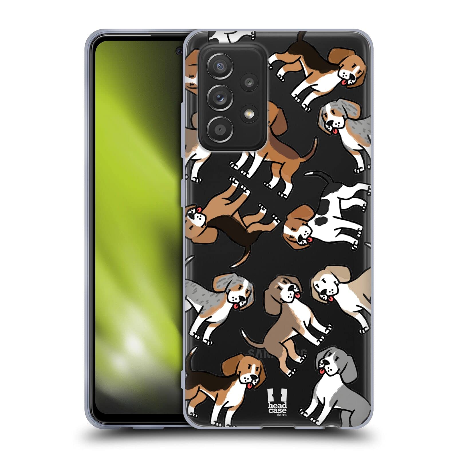 Head Case Designs Beagle Dog Breed Patterns Soft Gel Case for Galaxy A52 / A52s / 5G (2021) - Durable Protective Cover for Everyday Use