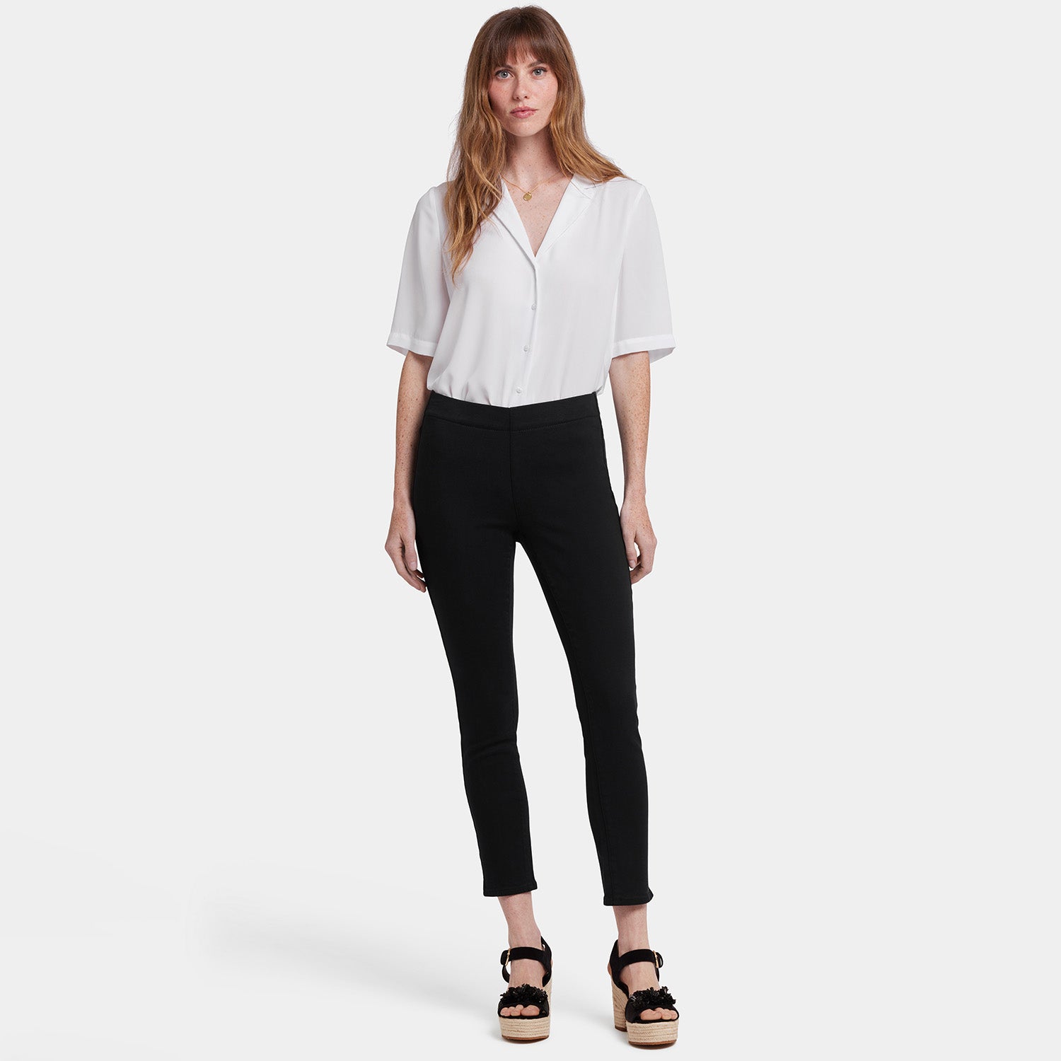 Ami Skinny Ankle Pull On Jeans for Women - Overdye Black Stretch Denim Pants | Comfortable & Stylish for Casual Wear, Office & Night Out