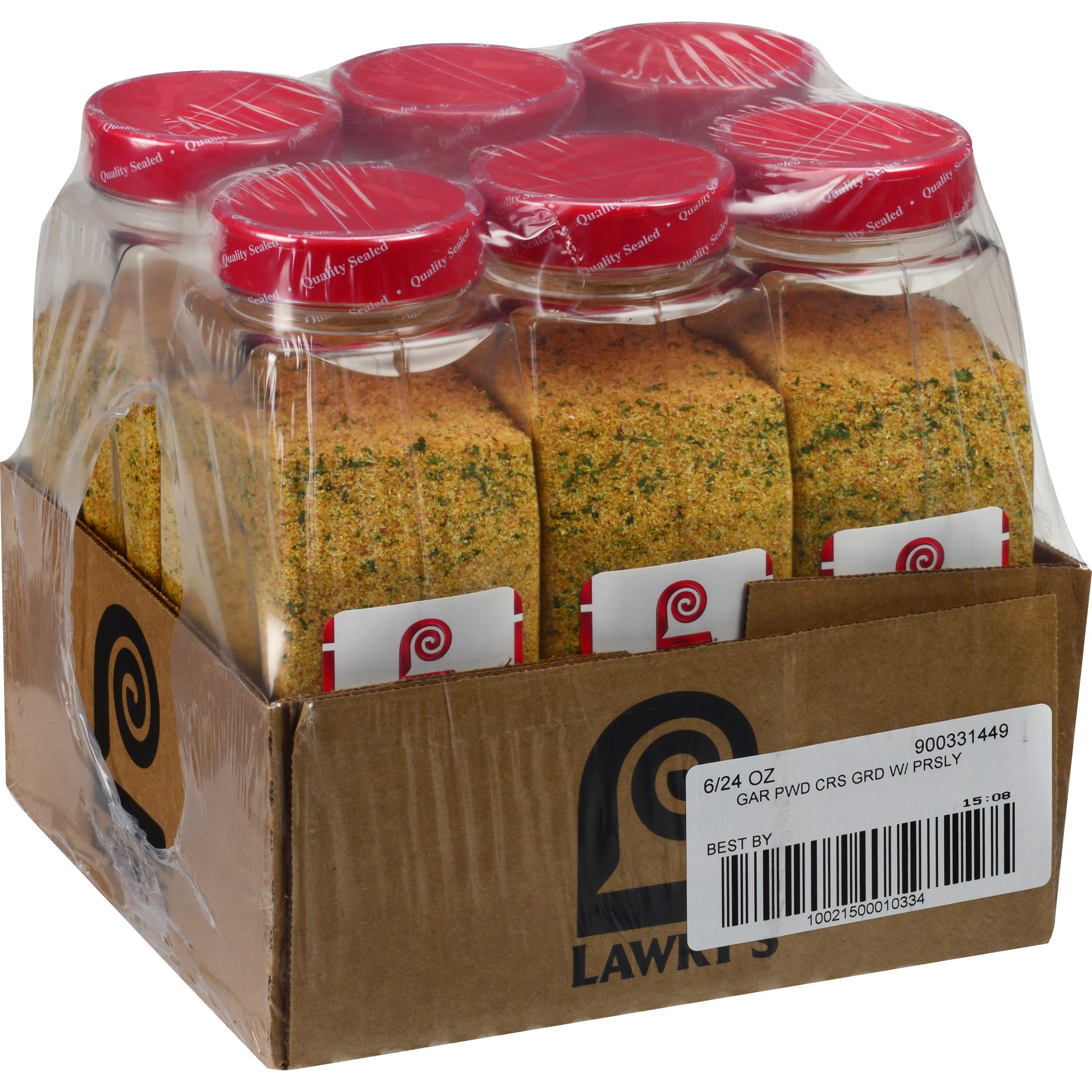 Lawry's Coarse Grind Garlic Powder with Parsley - 24 oz Bulk Size (6 Pack) | All-Purpose Seasoning for Cooking, Grilling & Baking | Perfect for Steaks, Roasts, Soups & Homemade Spice Blends