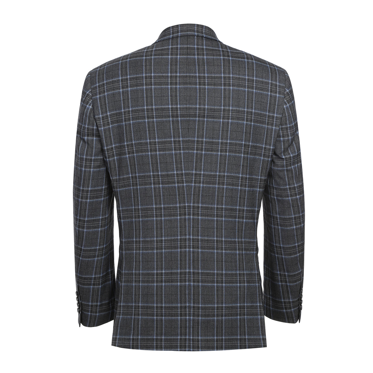 Alessandro Vitello by Renoir Gray Slim Fit Checked Suit for Men - Classic Gray Plaid Business Attire (Size 28) | Perfect for Office, Weddings & Formal Events