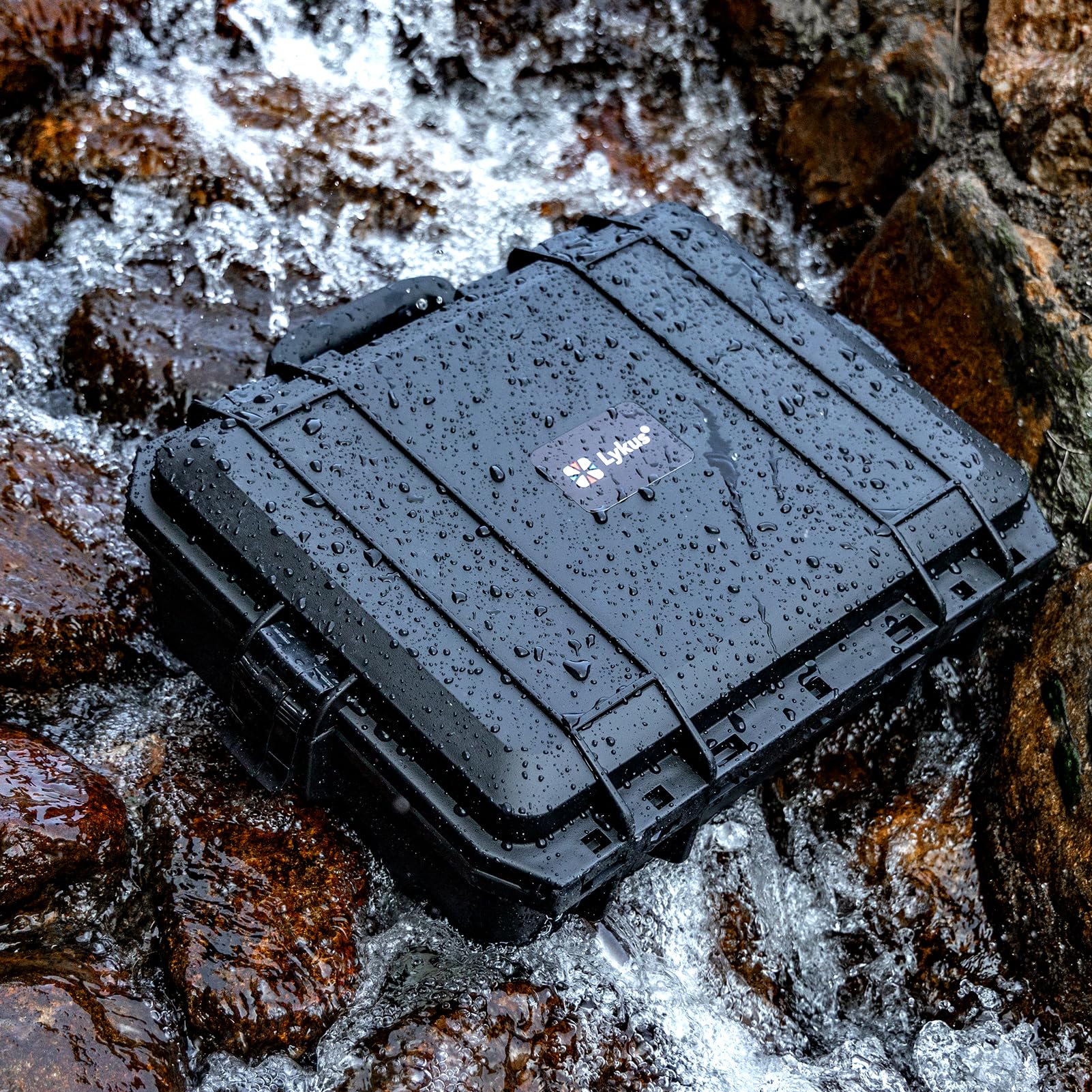 Lykus HC-4110 Waterproof Hard Protective Case with Customizable Foam Insert - 41x36x13cm Interior for 16