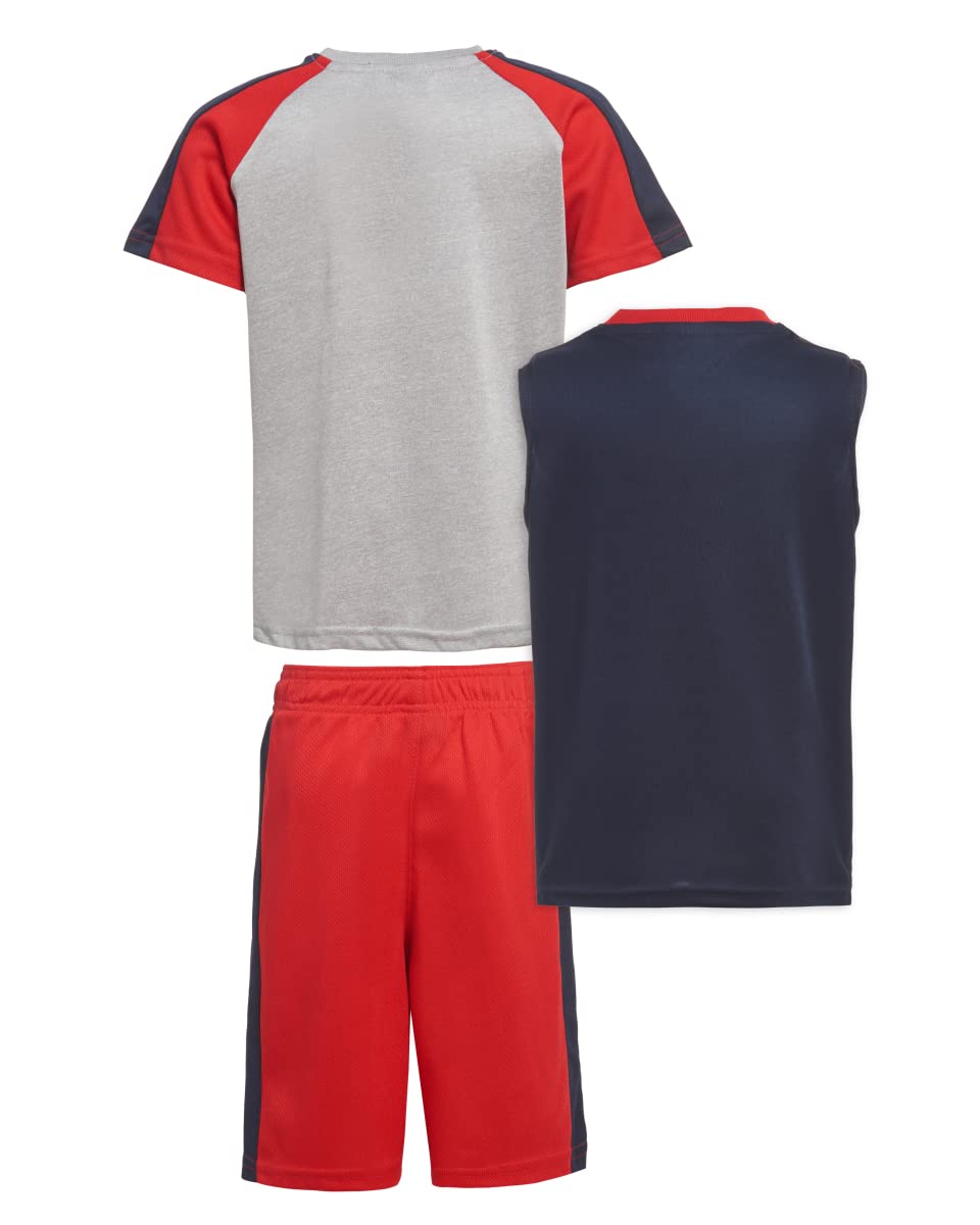 Disney Cars Lightning McQueen 3-Piece Boys Outfit Set - T-Shirt, Tank Top & Shorts for Summer Play, Birthday Parties & Casual Wear
