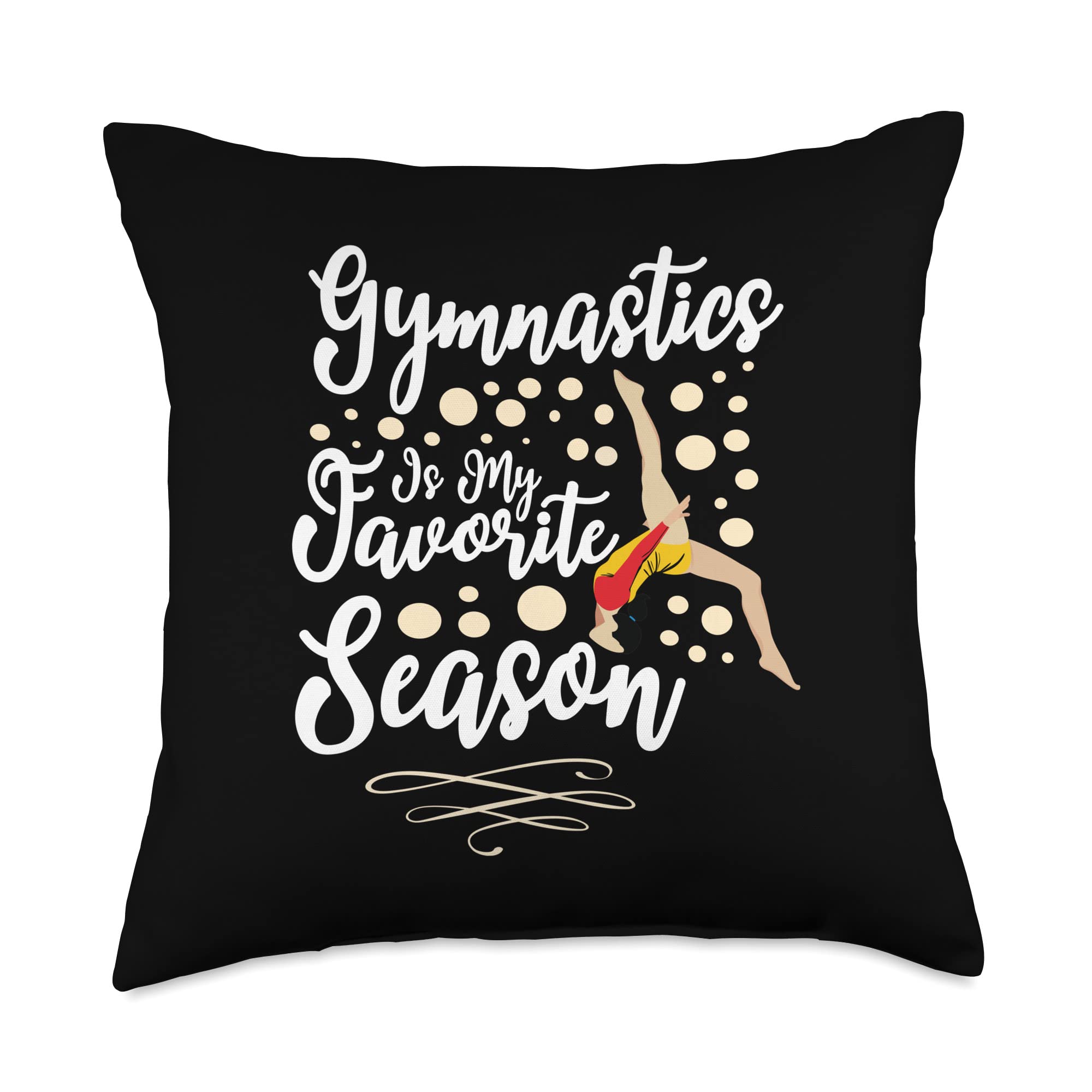 Gymnastics Throw Pillow for Gymnast Girls - 18x18 Multicolor Tumbler Tumbling Acrobatics Design - Perfect for Home Decor, Bedroom, and Sports Enthusiast Gifts