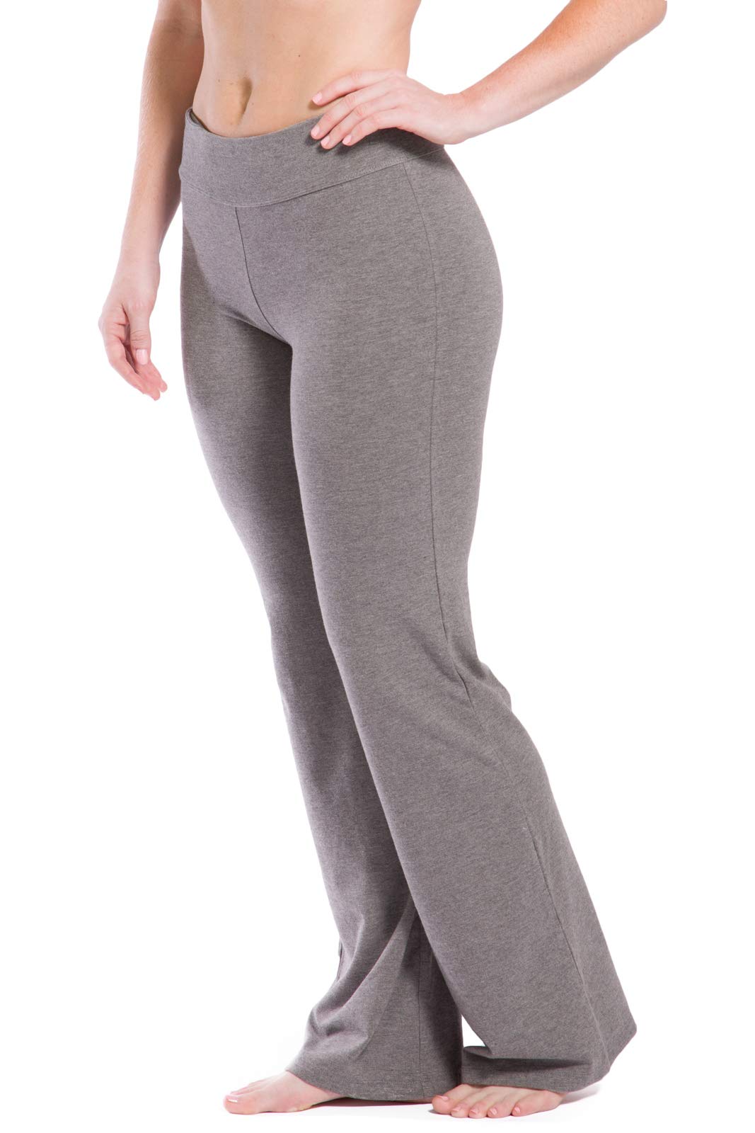 Fishers Finery Women's Organic Cotton Blend Bootcut Yoga Pants - Stretchy Athletic Casual Pants for Yoga, Workouts & Everyday Wear