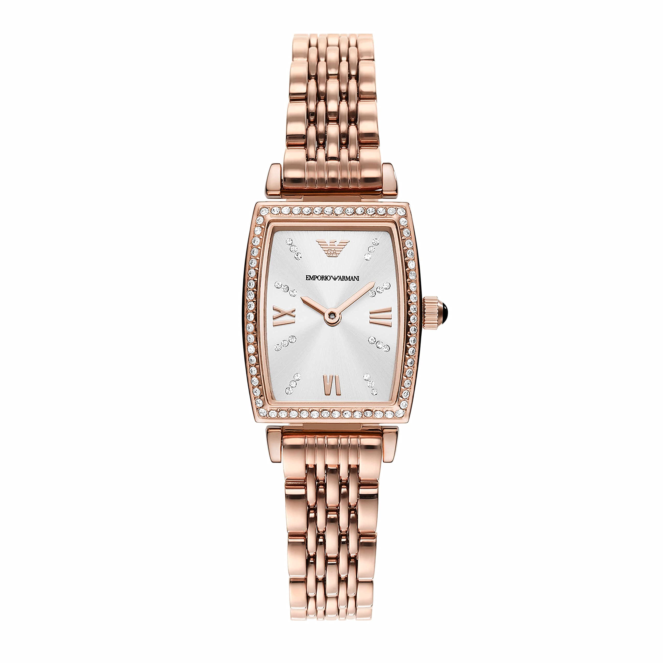 Emporio Armani Women's Stainless Steel Two-Hand Dress Watch - Elegant & Waterproof for Office, Party & Formal Occasions