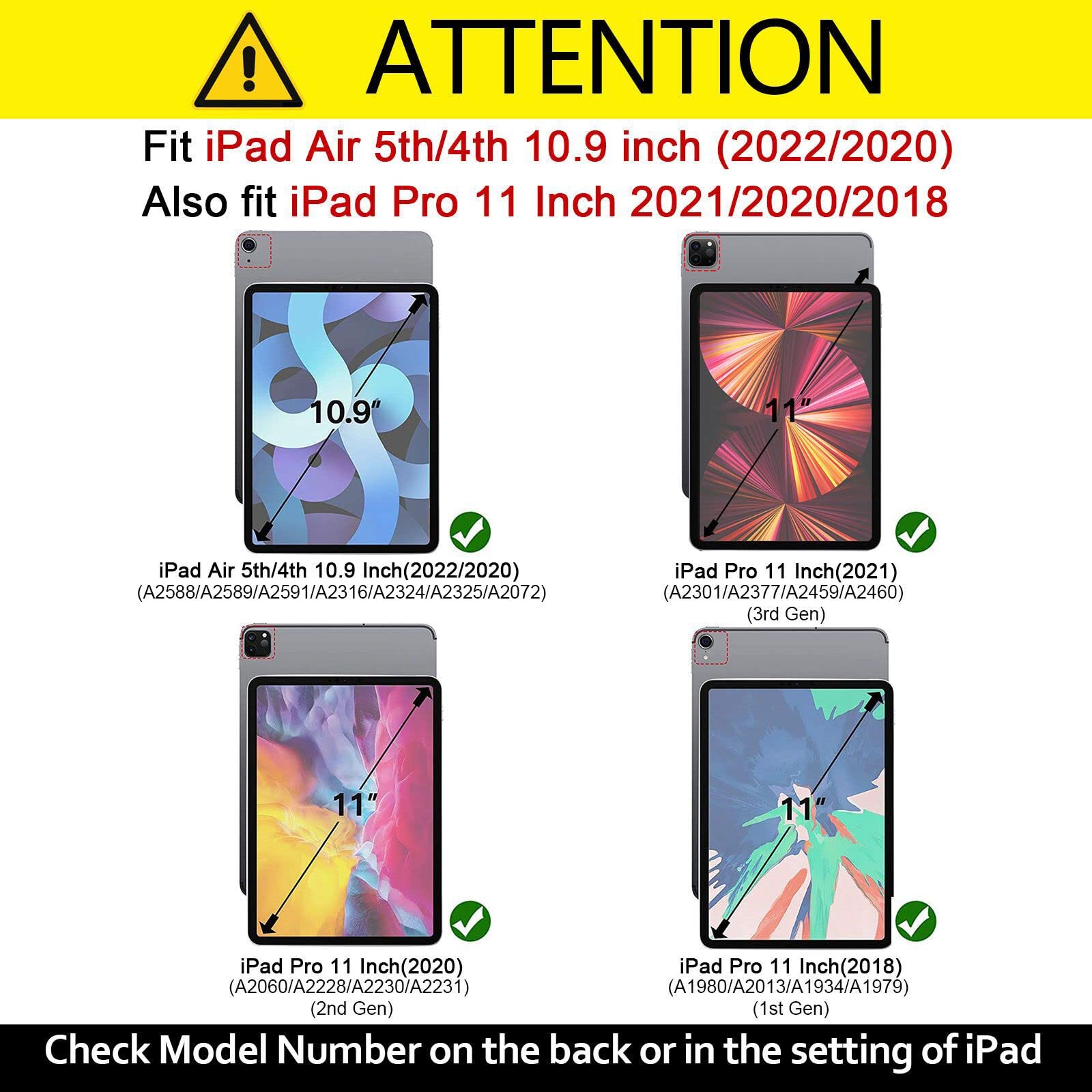 Dteck Shockproof Protective Case for iPad Air 5 (2022)/iPad Air 4 (2020)/iPad Pro 11 Inch with Shoulder Strap, Hand Strap & Pencil Holder - Yellow Kids Stand Cover for School, Travel & Outdoor Use